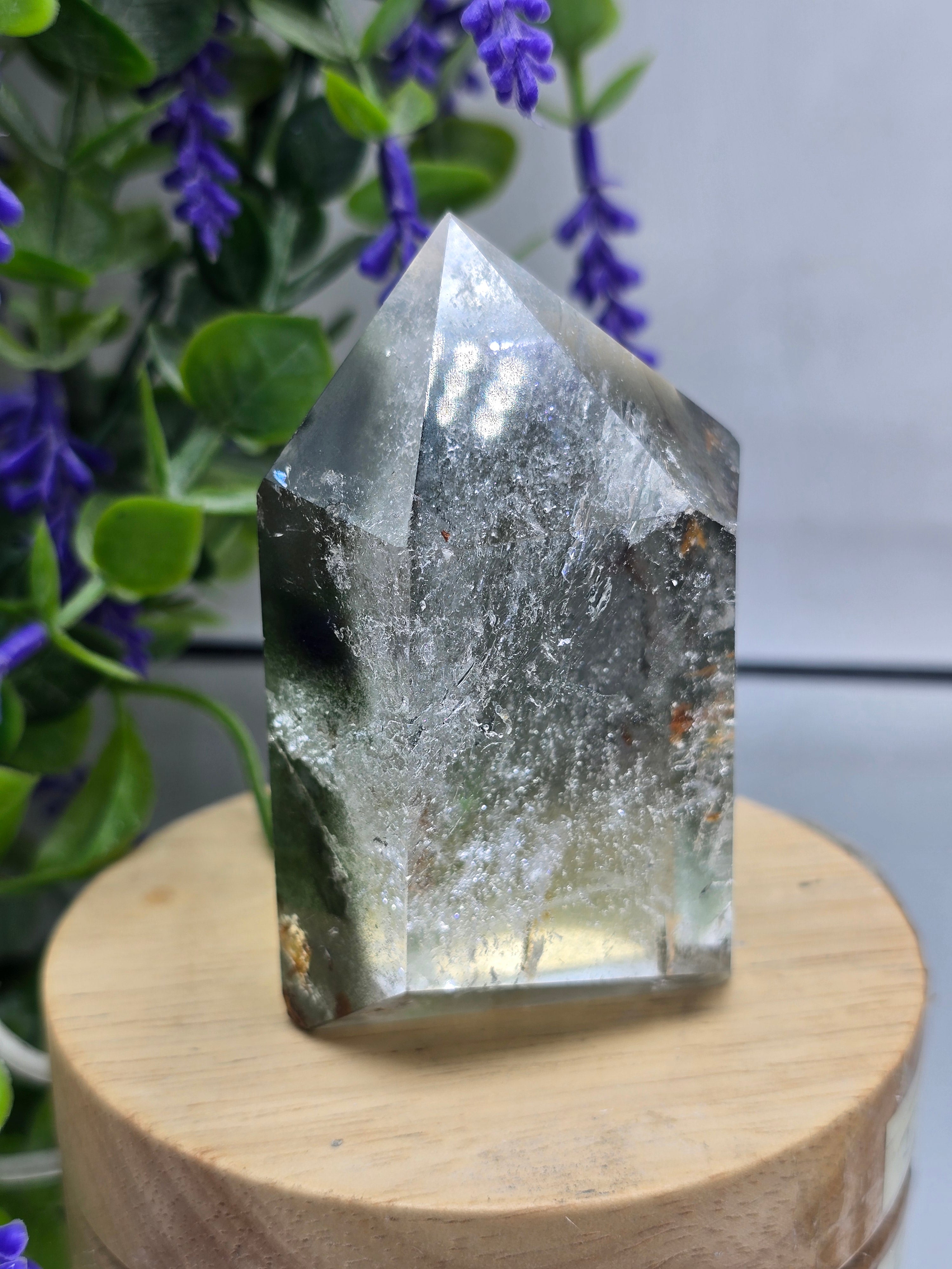 Green Phantom Quartz Point — Self-Healing, Renewal & Growth Crystal Wellness