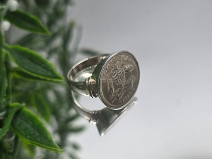 Memorable Australian Six Pence 1948 Silver Ring – Size 7 Crystal Wellness