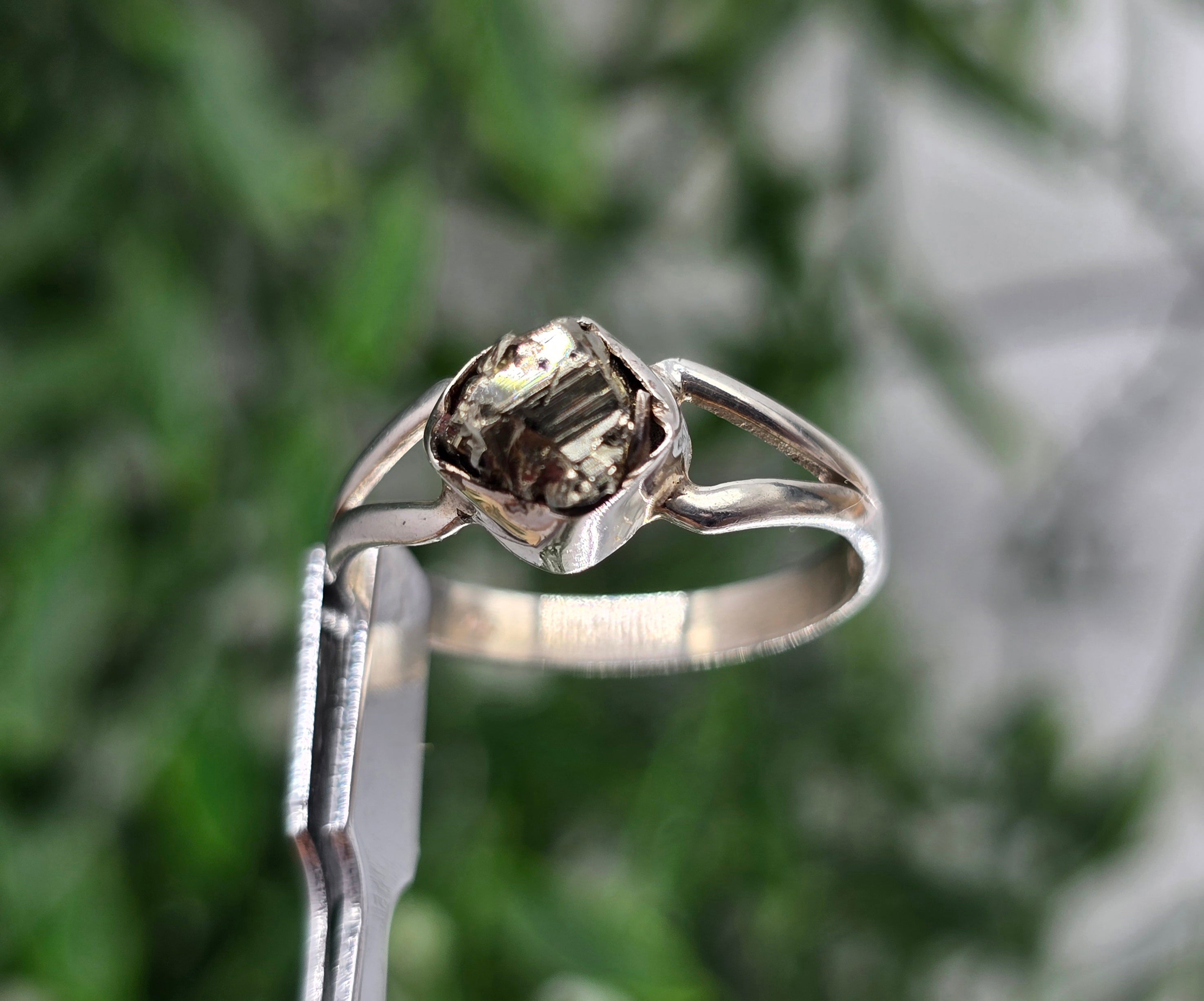 ✨ Pyrite 925 Sterling Silver Ring – Size 8.5 from Peru | Stone of Protection, Wealth & Empowered Confidence Crystal Wellness