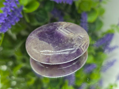 Chevron Amethyst Palm Stone (Stone of Spiritual Wisdom & Inner Peace) Crystal Wellness