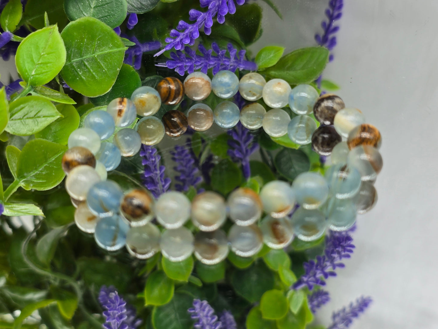 Blue Calcite Bracelet 8mm – Stone of Peaceful Communication Crystal Wellness