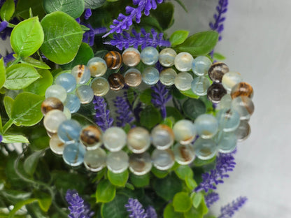 Blue Calcite Bracelet 8mm – Stone of Peaceful Communication Crystal Wellness