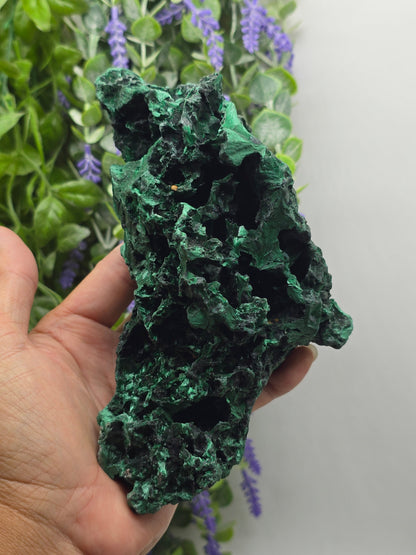 Luxury High-Grade Fibrous Malachite Freeform Display Specimen – Stone of Transformation & Empowered Growth Crystal Wellness