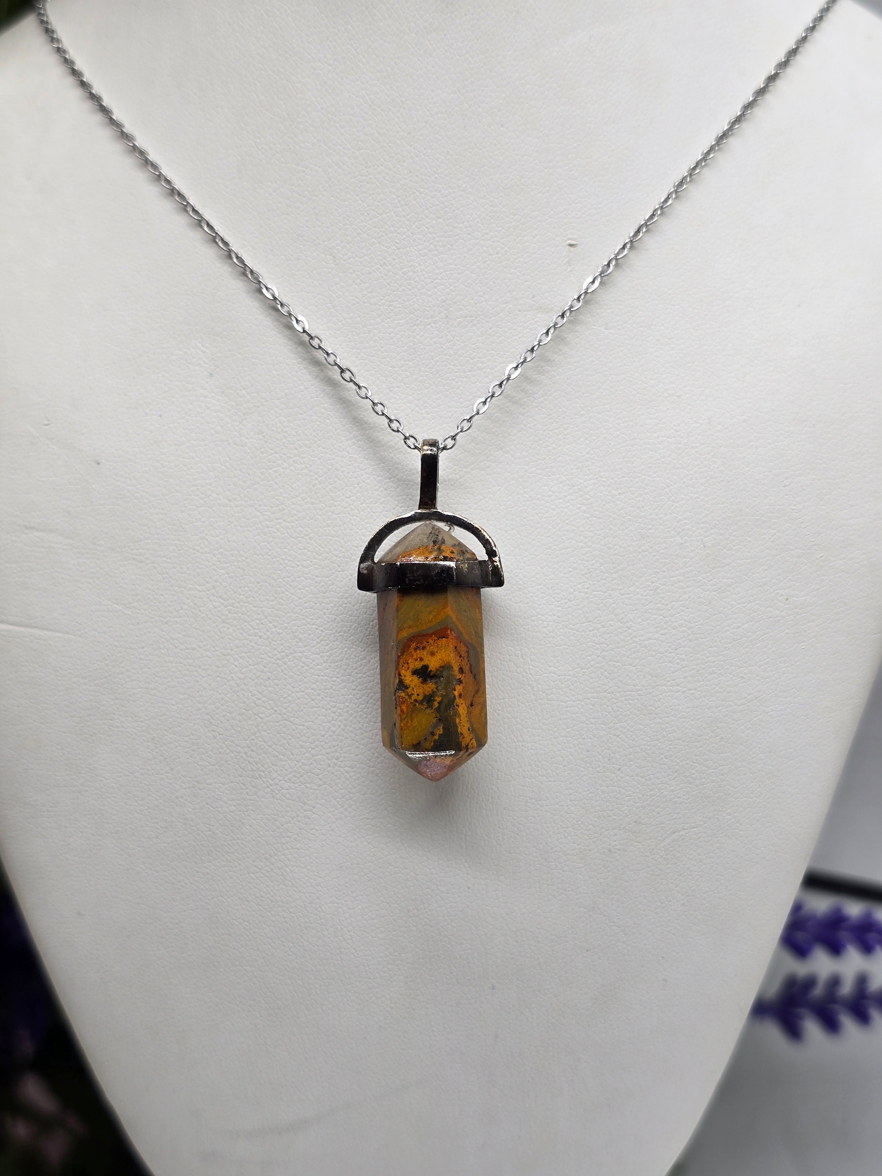 Bumblebee Jasper Oxidised 925 Sterling Silver DT Pendant (Stone of Vitality & Fearless Transformation) Crystal Wellness