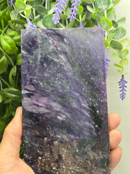Natural Charoite Slab – Stone of Dragon, Spiritual Growth & Inner Strength Crystal Wellness
