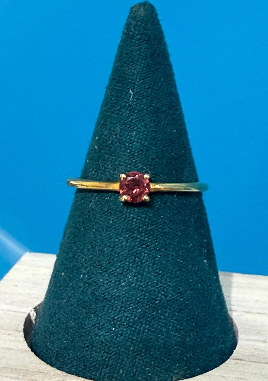 Garnet 18ct Gold Vermeil Ring Size 8.5 (Stone of Passion & Grounded Strength) Crystal Wellness