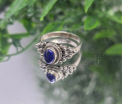 Lapis Lazuli 925 Sterling Silver Ring – Wisdom, Truth & Inner Peace Crystal Jewelry (Size 9) Crystal Wellness
