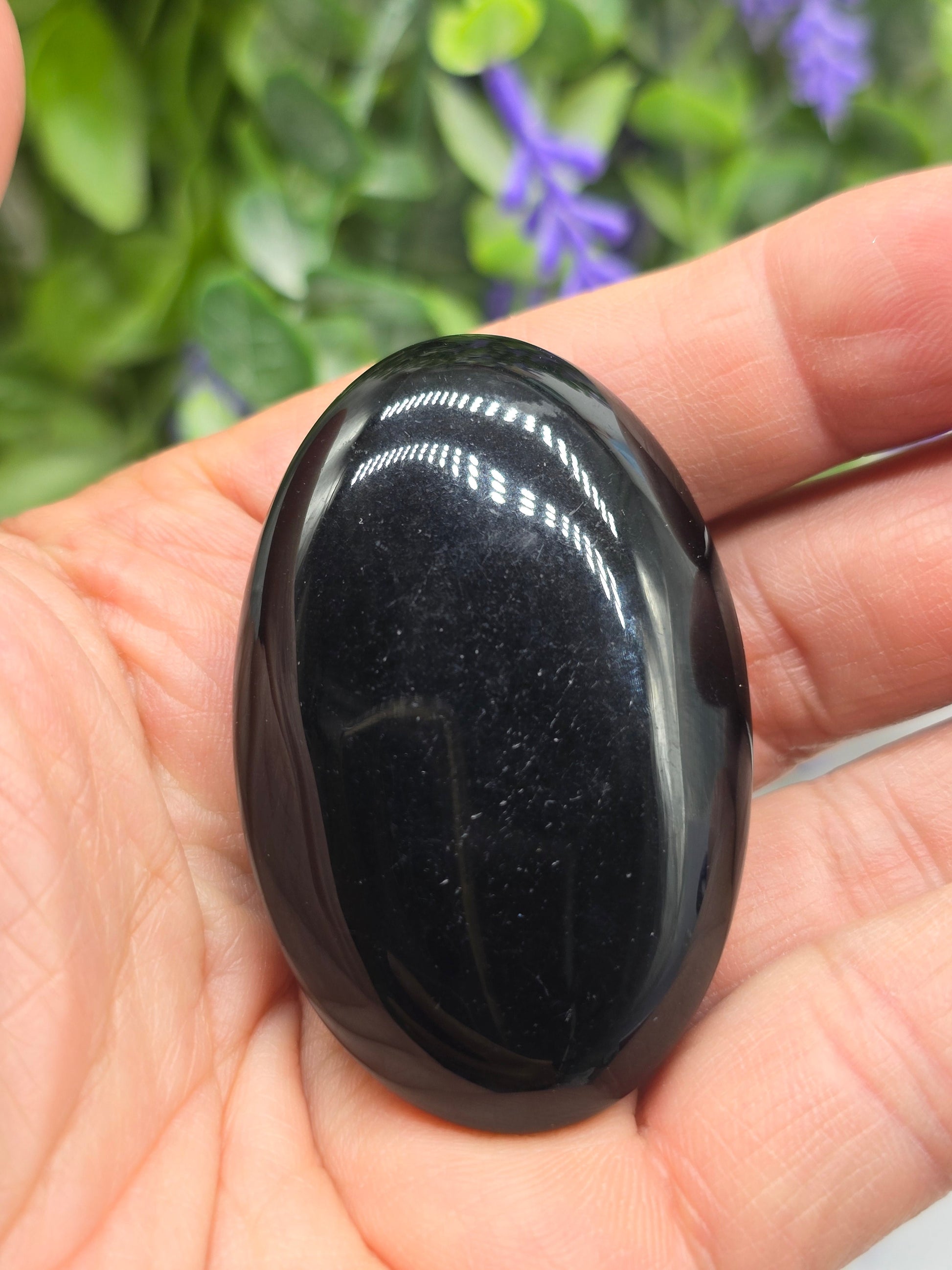 Black Obsidian Palm Stone Crystal Wellness
