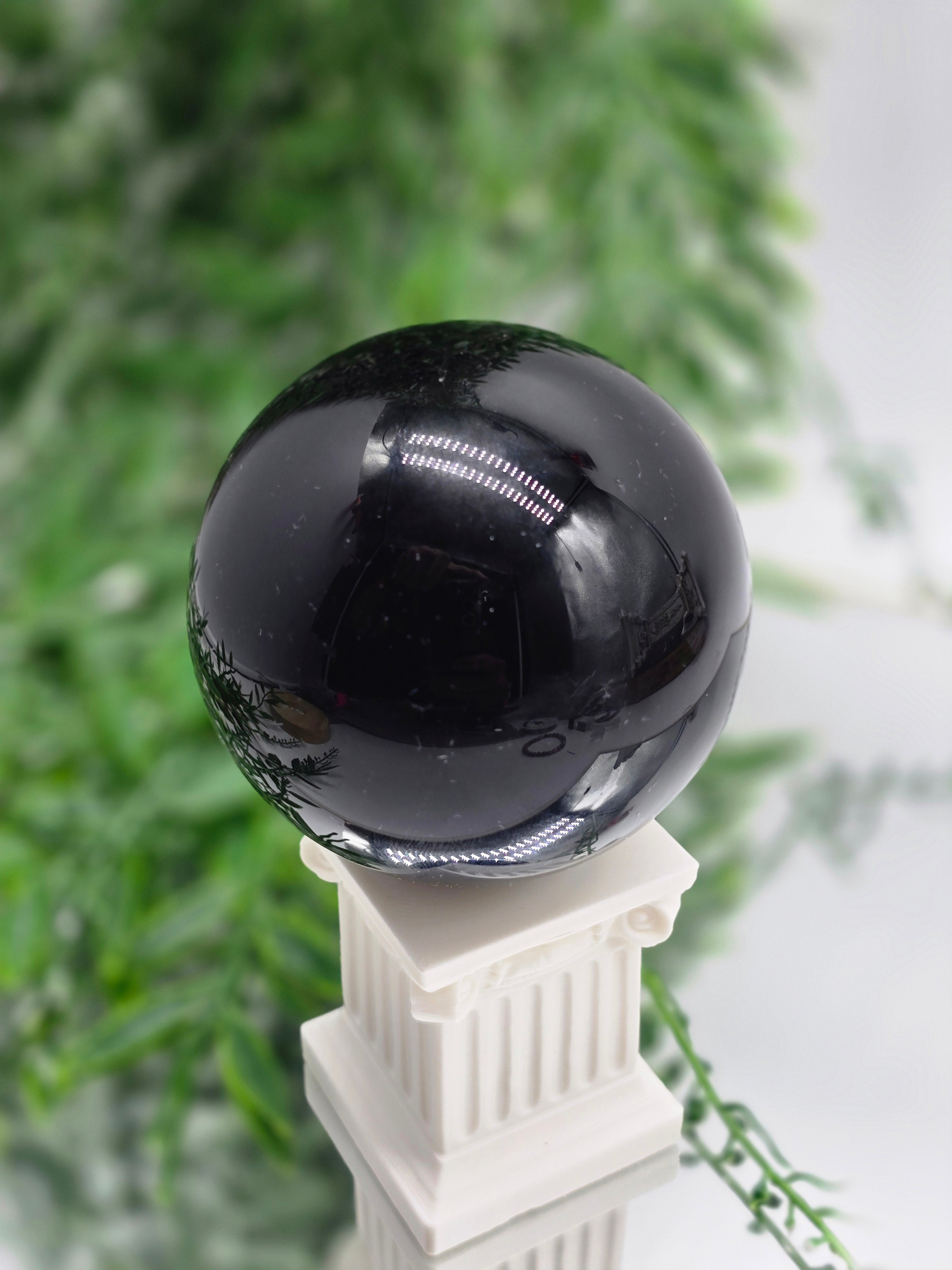 Black Obsidian Sphere (Stone of Protection & Truth) Crystal Wellness
