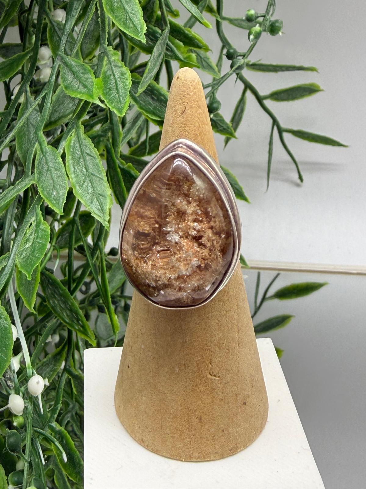 Premium Lodolite Garden Quartz Ring — Manifestation, Healing & Inner Clarity (Size 5) Crystal Wellness