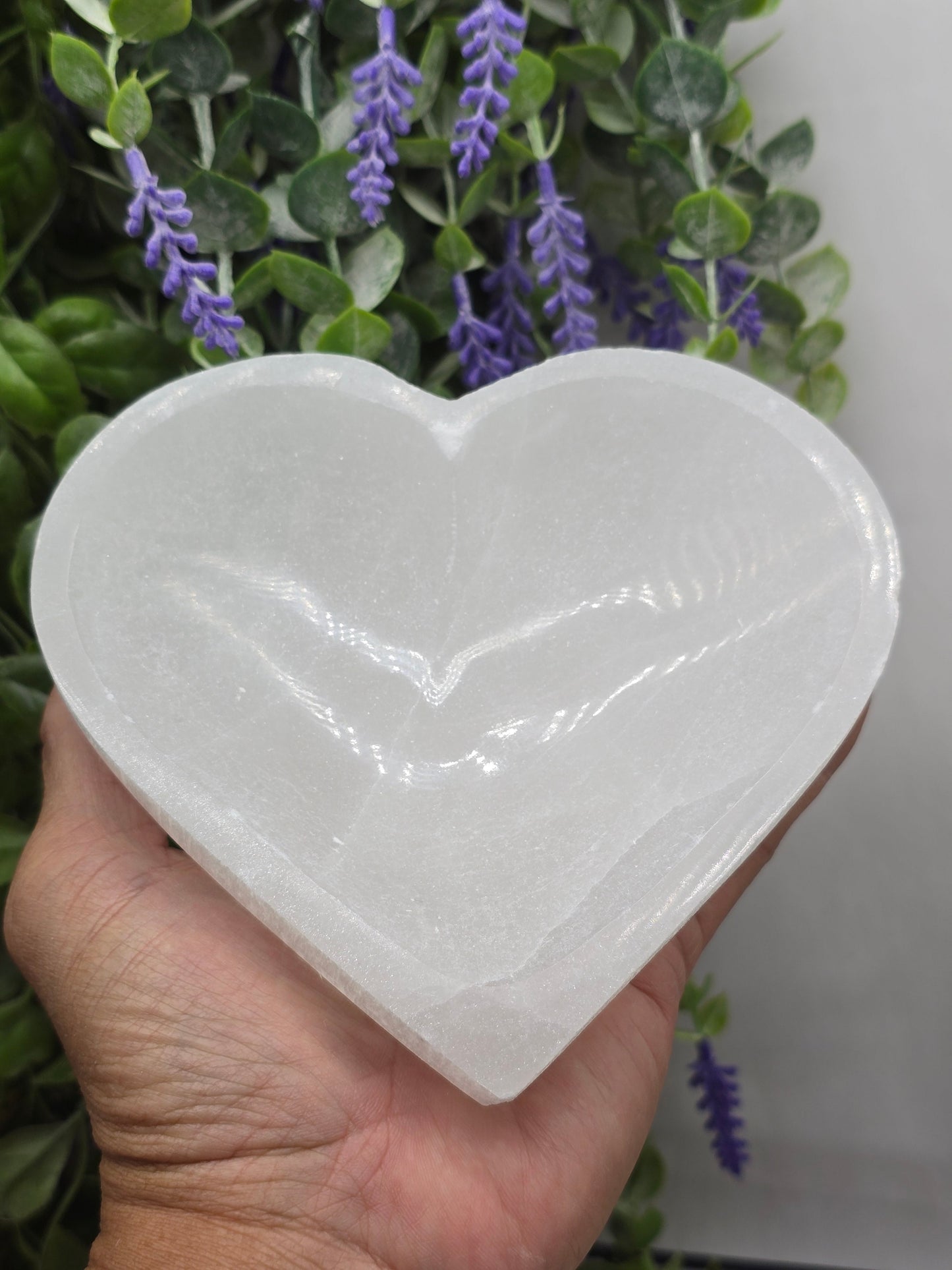 Selenite Crystal Charging Bowl Large Heart Shape Crystal Wellness