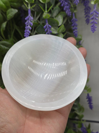 Selenite Crystal Charging Bowl Small Round Crystal Wellness