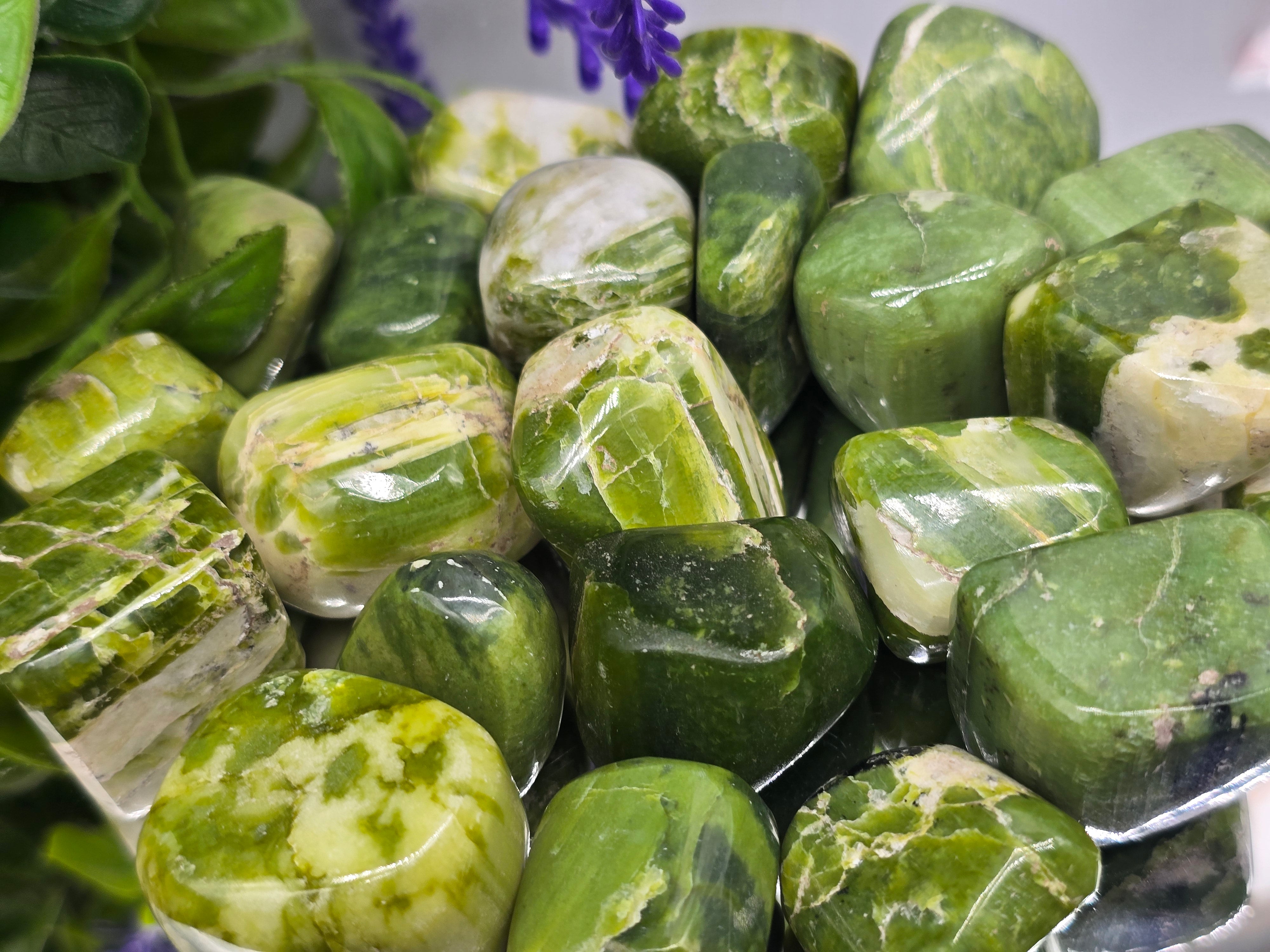 Natural Green Tremolite Tumbled Stone – Healing, Renewal & Heart Chakra Crystal Crystal Wellness