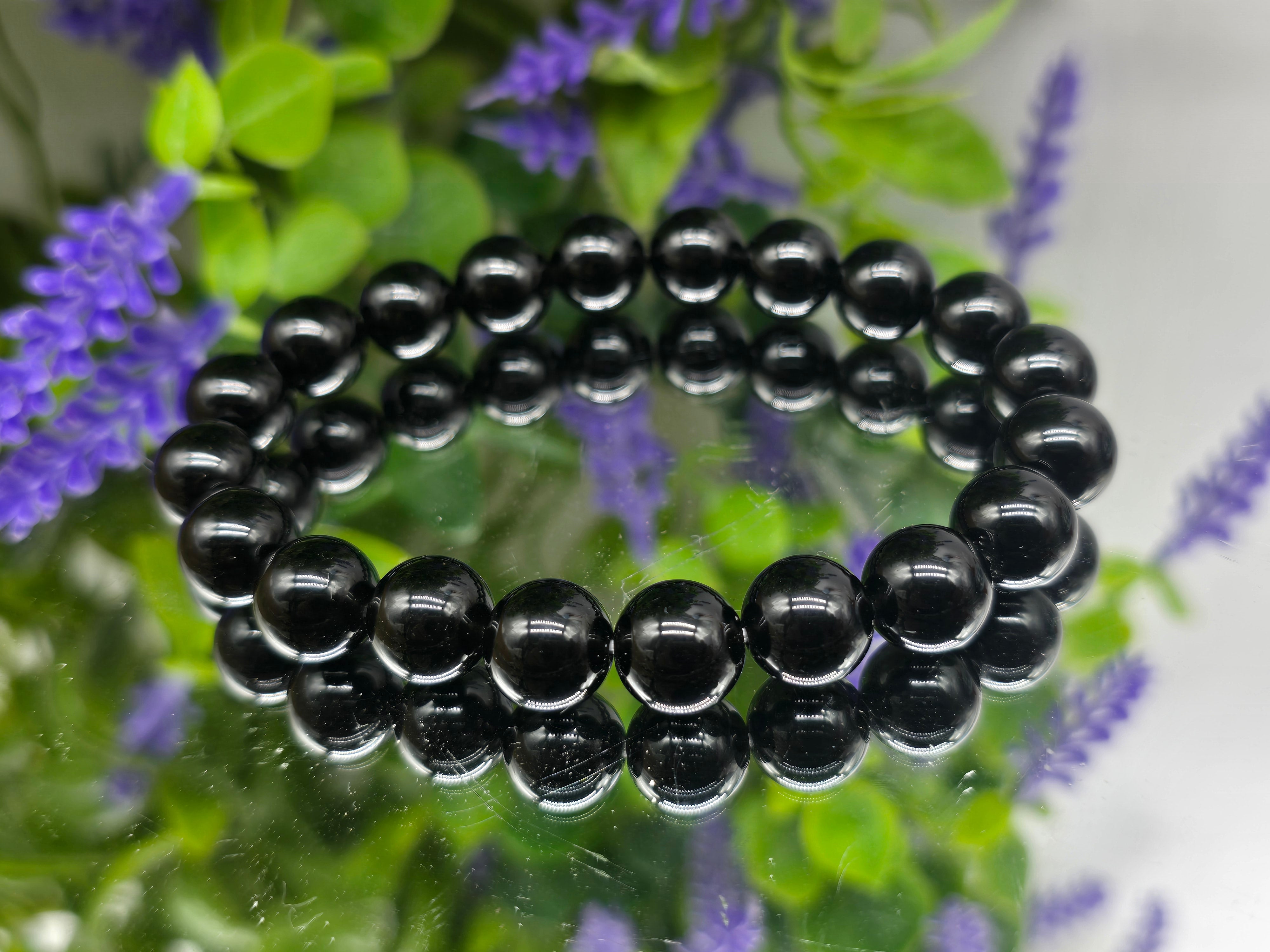 Black Obsidian Beads Bracelet (Stone of Protection & Truth) Crystal Wellness