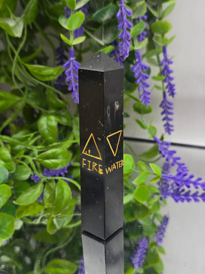 Four Element Black Tourmaline Point | Protection, Balance & Elemental Power Crystal Wellness