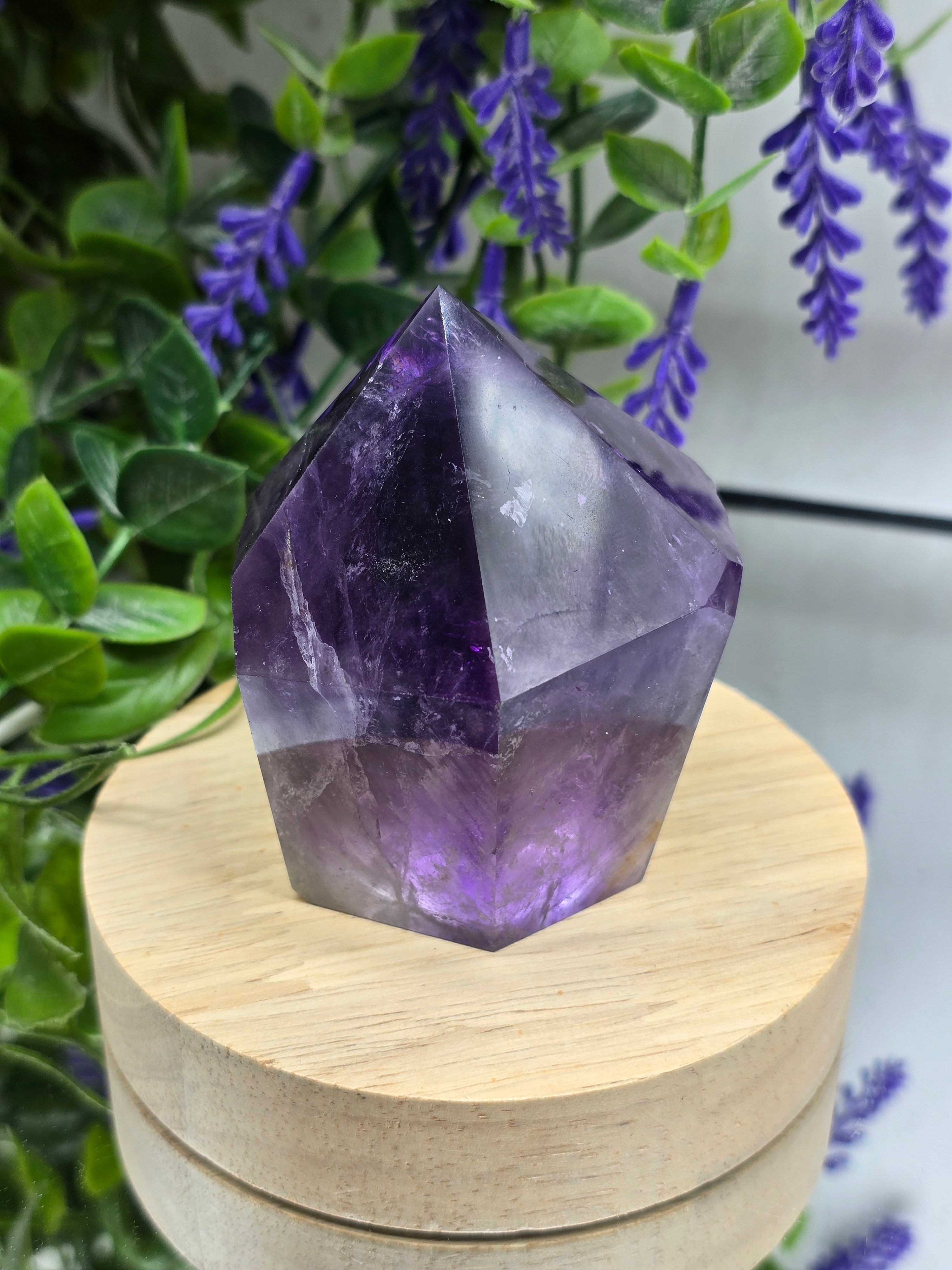 AAA Premium Natural Amethyst Freeform Standing Crystal – Stone of Spiritual Protection, Peace & Higher Wisdom Crystal Wellness