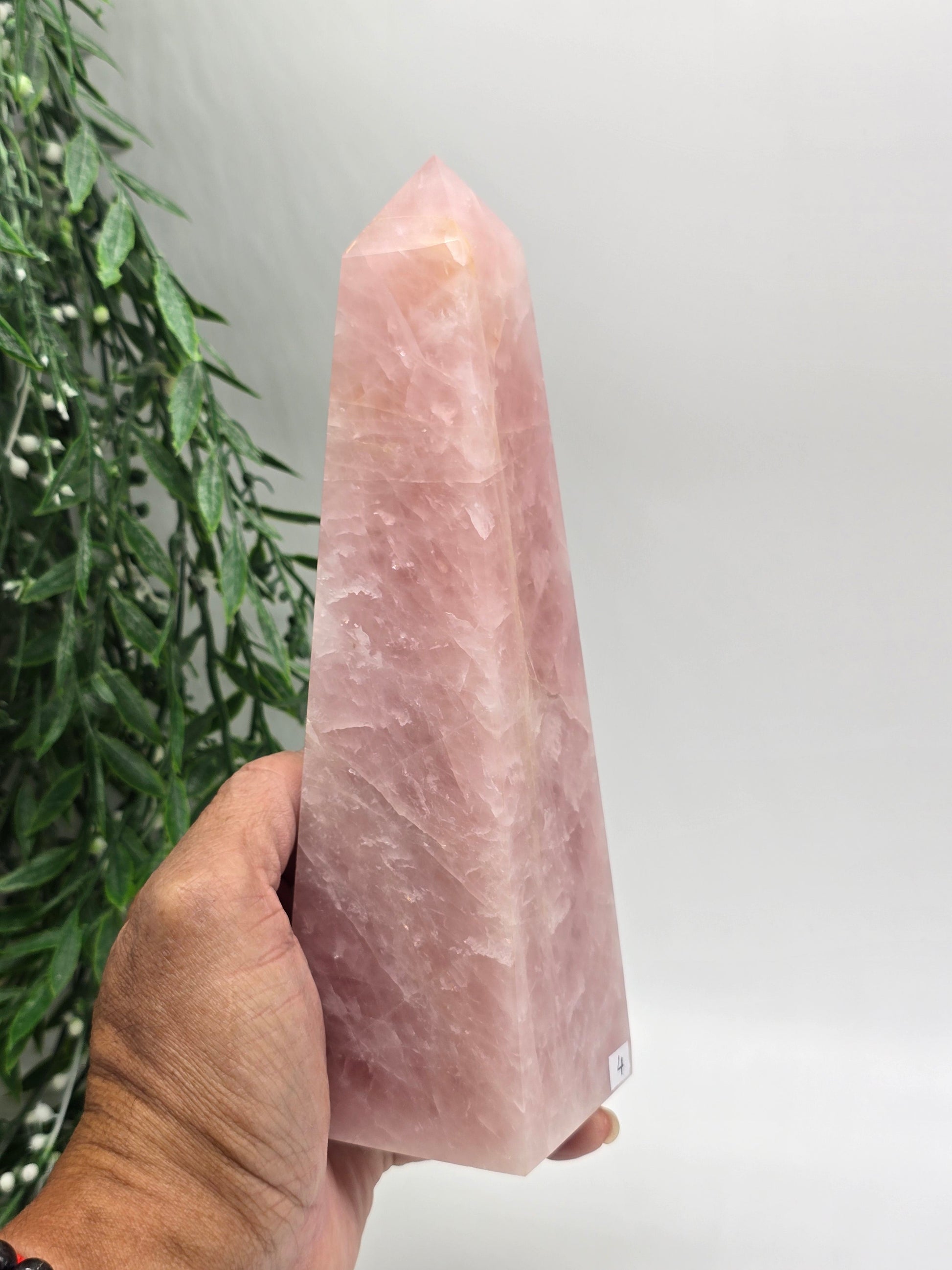 Rose Quartz Obelisk High Grade – Radiant Love & Heart Healing (210mm x 60mm) Crystal Wellness