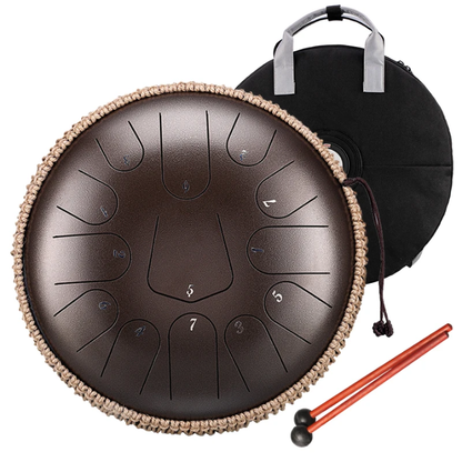 Premium 38cm Steel Tongue Drum – Lotus Design | 432Hz Meditation Tank Drum for Sound Healing, Yoga & Mindfulness Crystal Wellness