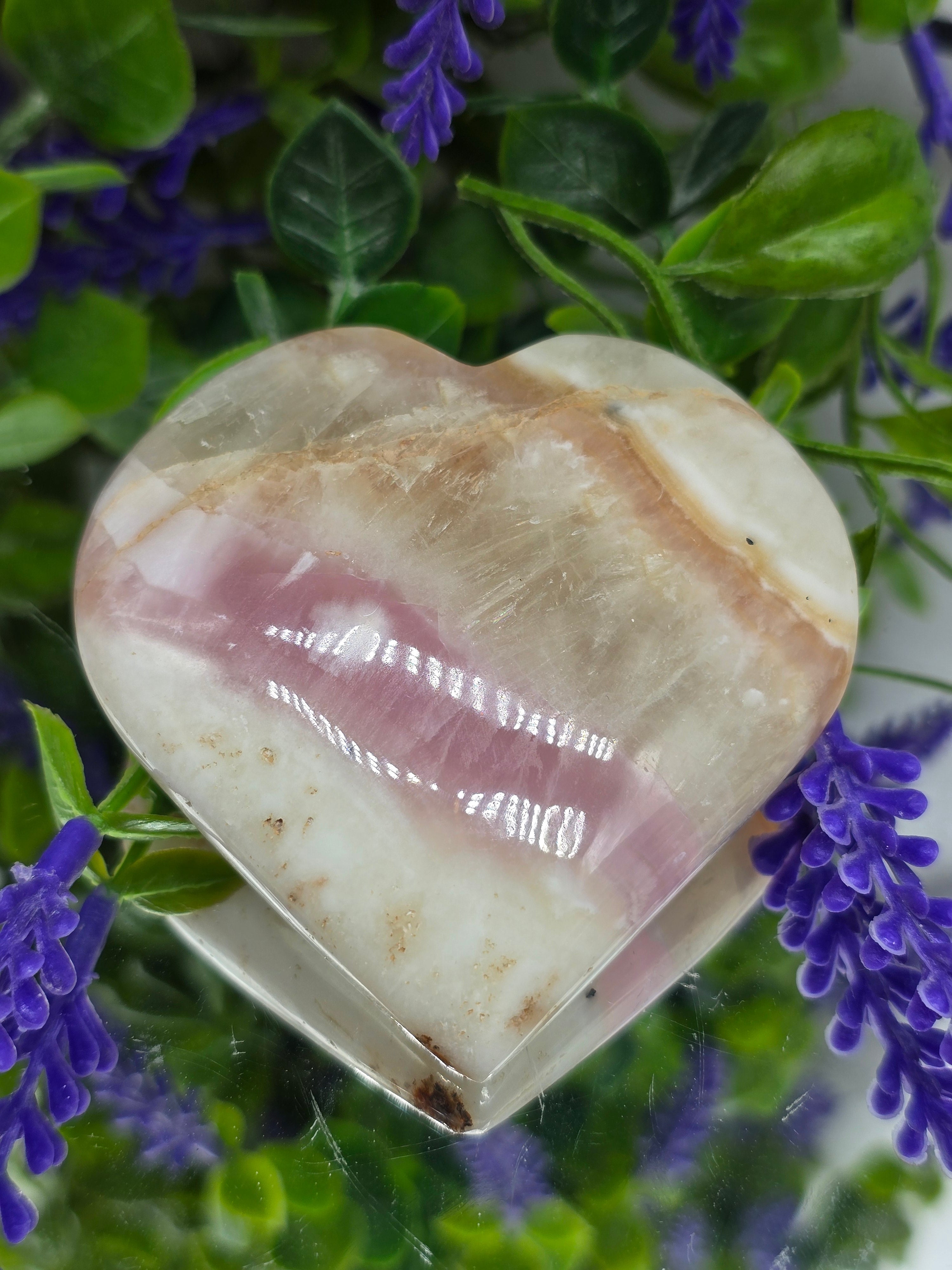 Pink Aragonite Heart – Stone of Emotional Healing, Compassion & Inner Peace Crystal Wellness