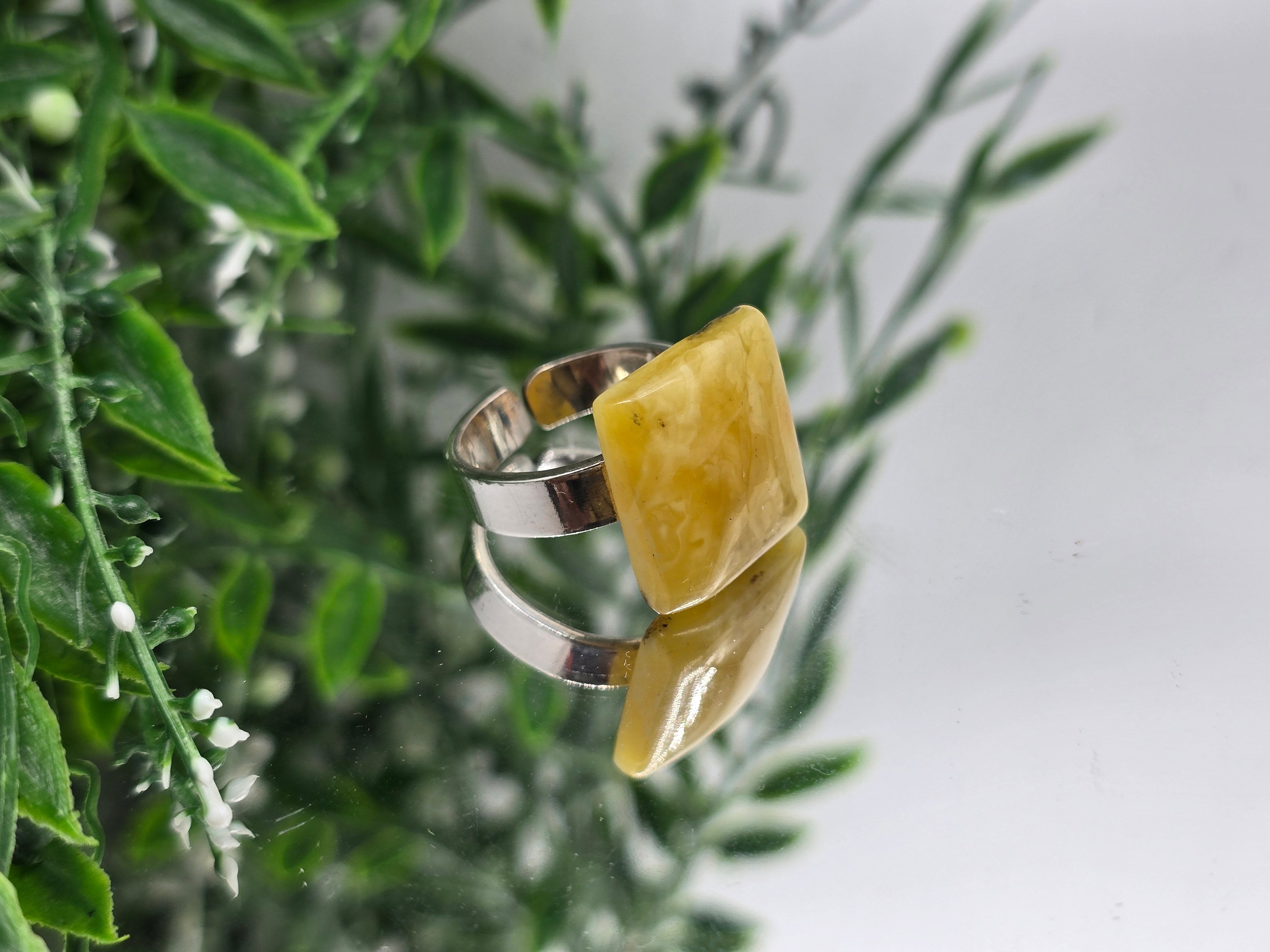 Natural Butterscotch Amber Ring Size 9 – Radiant Warmth & Timeless Energy for Balance and Vitality Crystal Wellness
