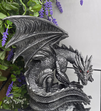 Gothic Dragon Guardian Figurine (Protection & Ancient Power) Crystal Wellness