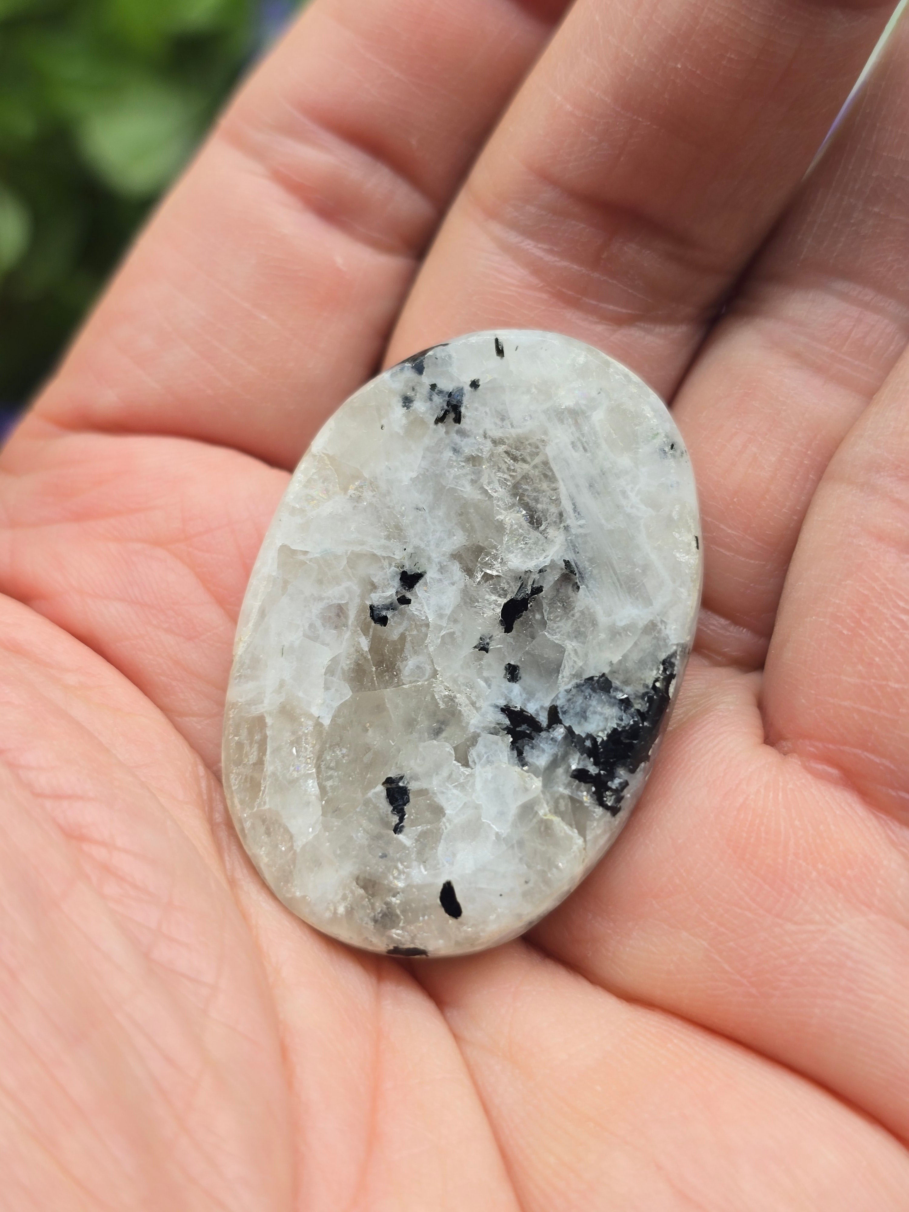 Rainbow Moonstone Worry Stone (Stone of Intuition & New Beginnings) Crystal Wellness