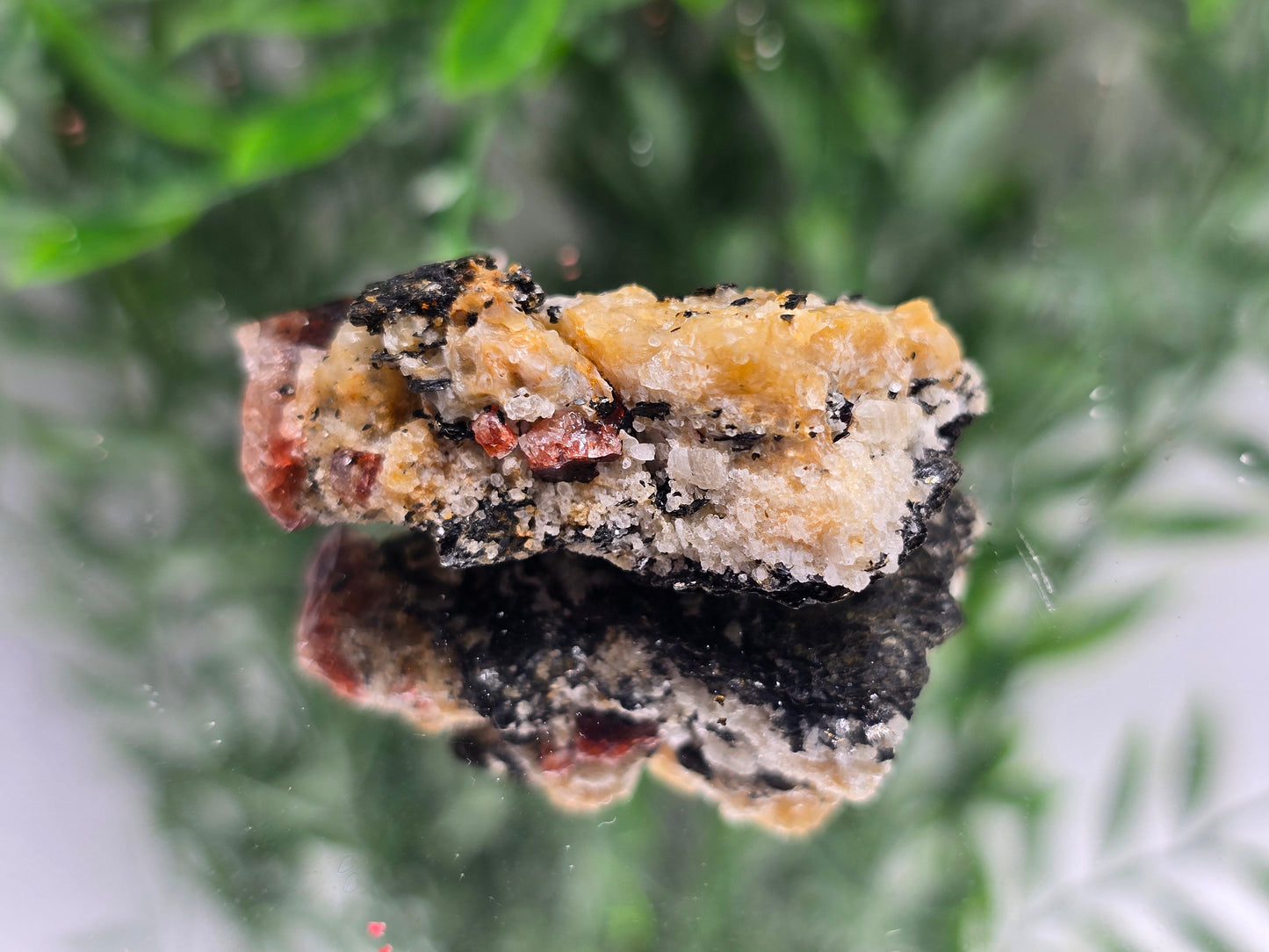 Natural Red Zircon Crystals in Matrix – Rare Mineral Specimen 40x20x16mm 16g Crystal Wellness