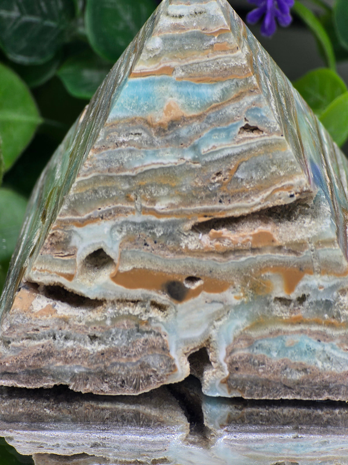 Caribbean Blue Calcite Pyramid — Stone of Peace, Emotional Healing & Gentle Transformation Crystal Wellness