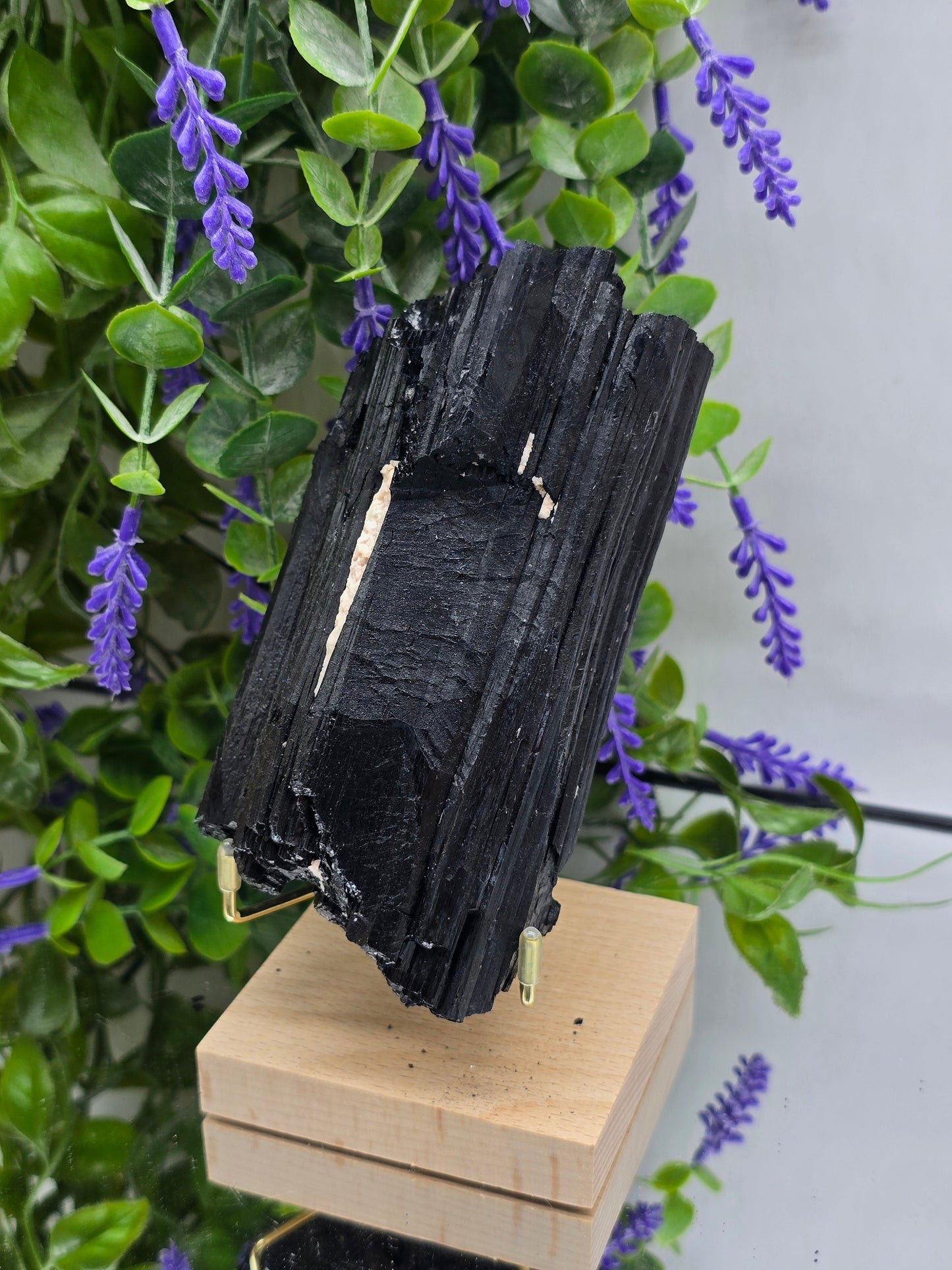 Premium Quality Natural Black Tourmaline Raw (Standing Display included) – Stone of Protection & Grounding Crystal Wellness
