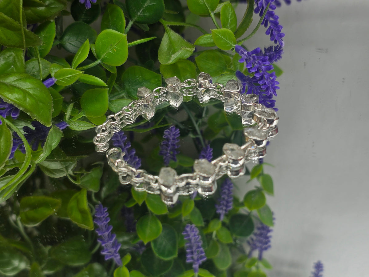 Herkimer Diamond Sterling Silver Bracelet – Crystal Clarity & Divine Light Crystal Wellness