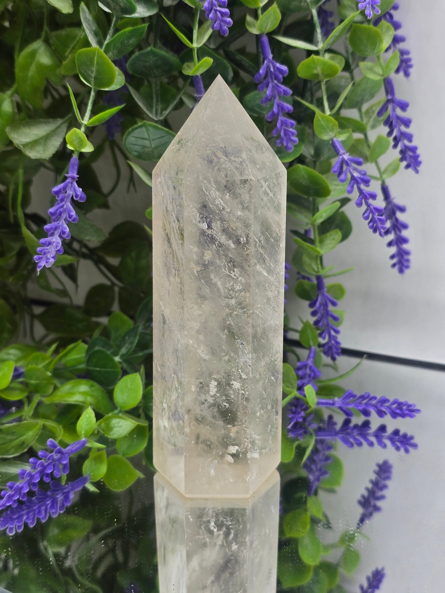 Natural Clear Quartz Generator Tower Point 455g 15x5x4cm – Master Healer Crystal Crystal Wellness