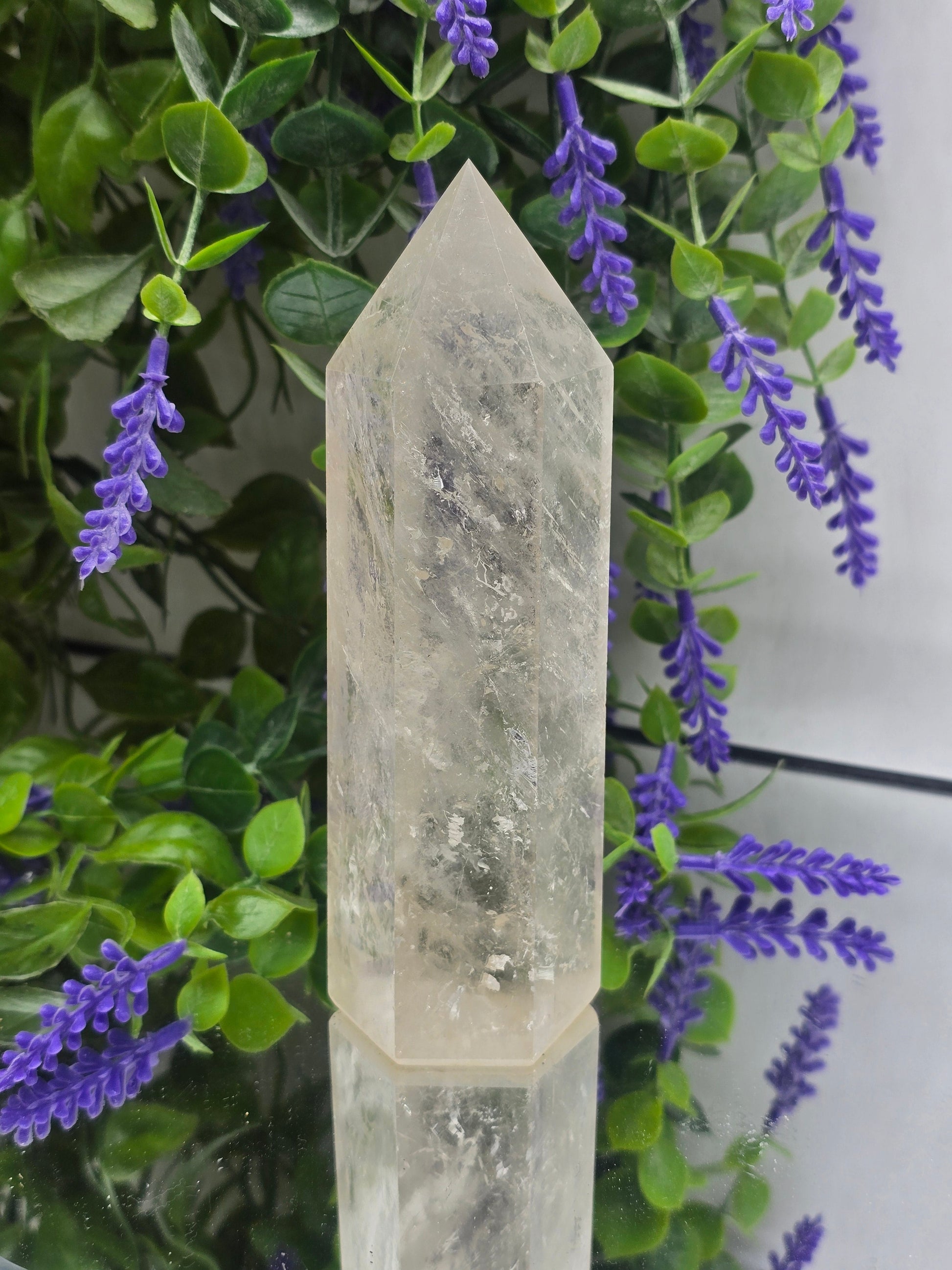 Natural Clear Quartz Generator Tower Point 455g 15x5x4cm – Master Healer Crystal Crystal Wellness