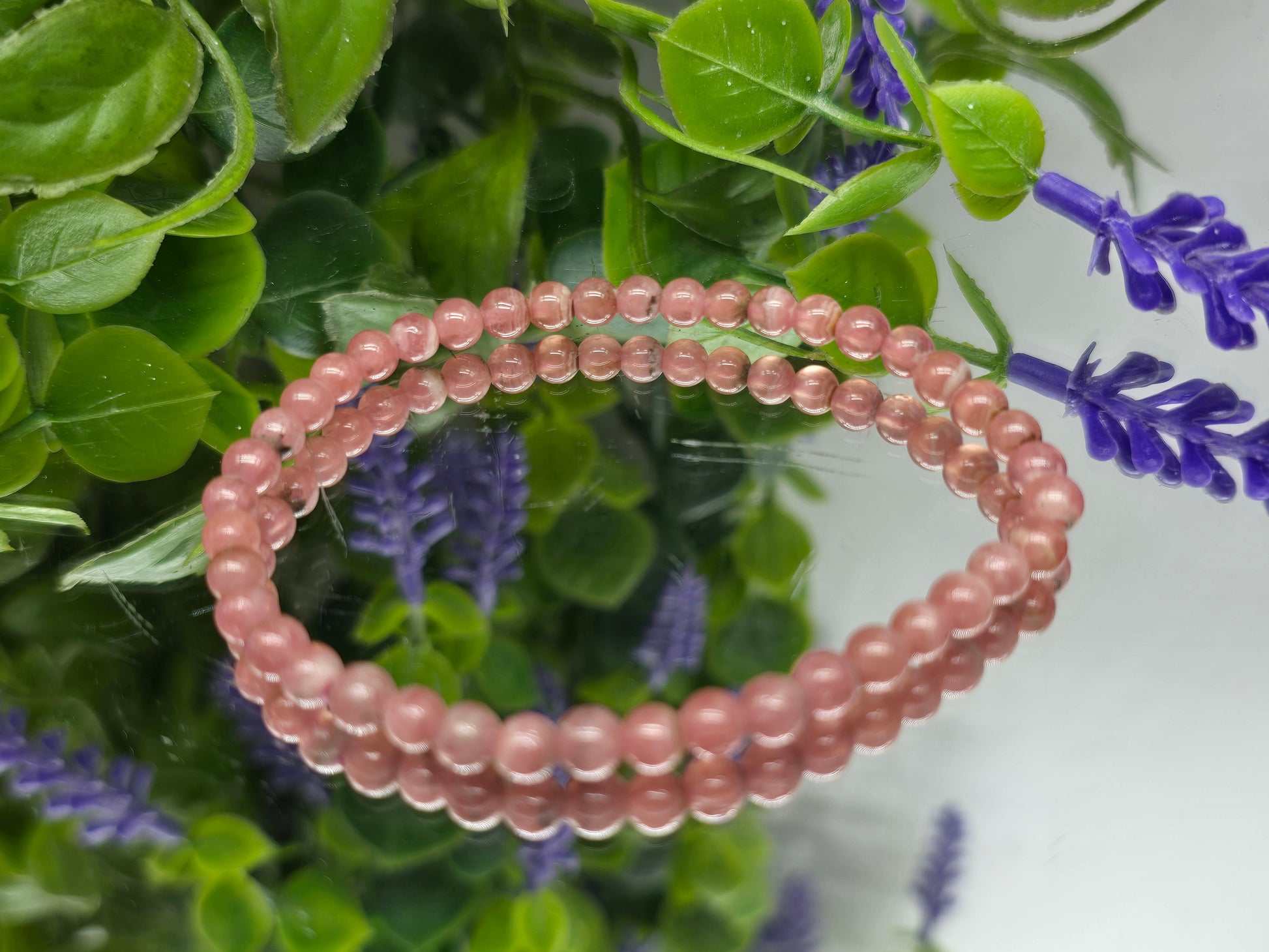 High-Grade Rhodochrosite 3mm Bead Bracelet – Stone of Compassion & Emotional Renewal Crystal Wellness