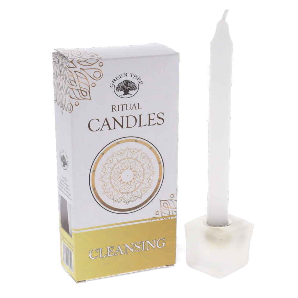 Green Tree Ritual Candles - Cleansing - Purify, Renew & Clear Negative Energy (10 pack) Crystal Wellness