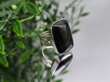 Blue Tiger’s Eye 925 Sterling Silver Ring – Protection, Confidence & Focus Crystal Jewelry (Size 9) Crystal Wellness