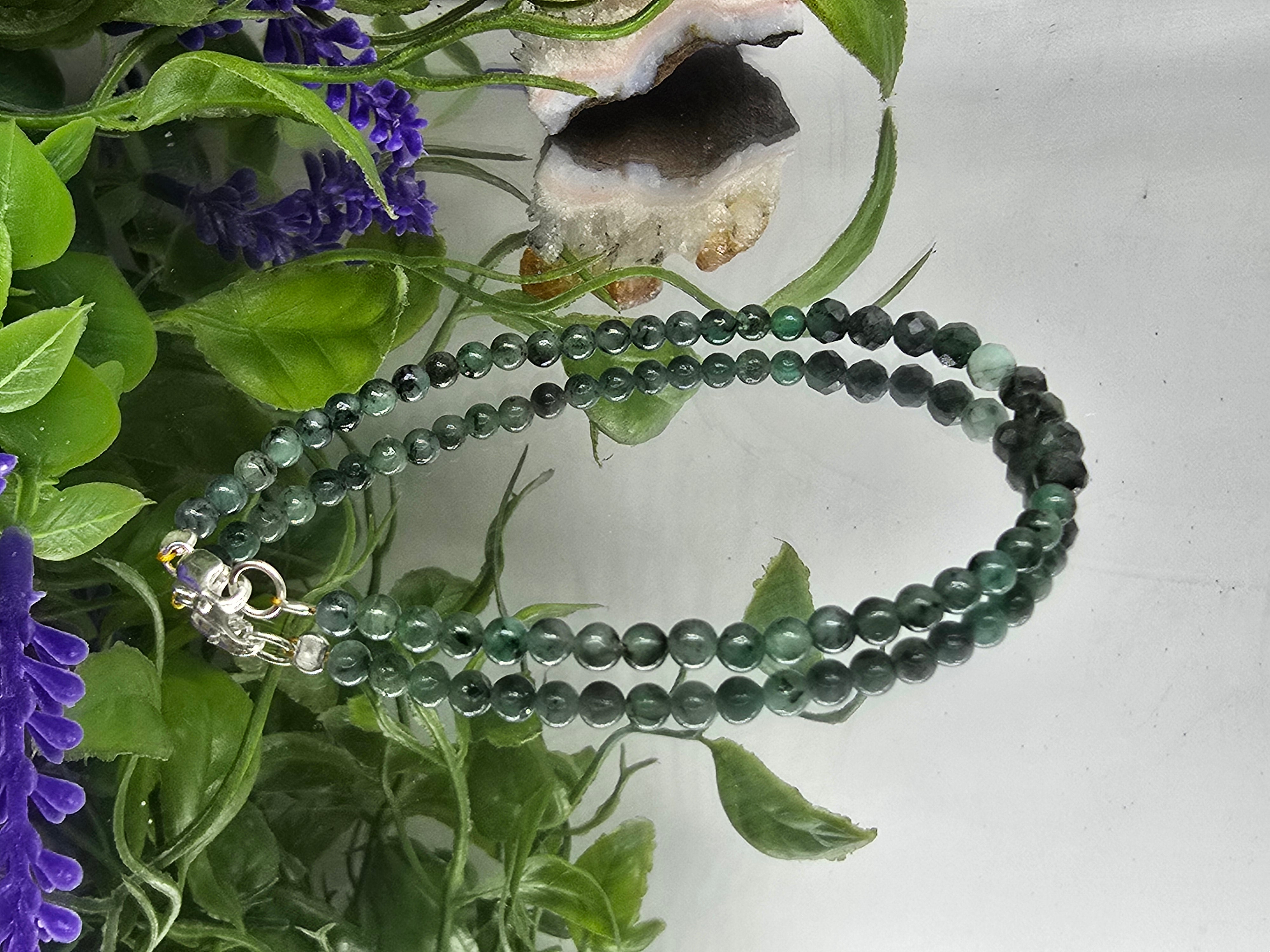 3mm Emerald Bracelet in Sterling Silver – Love, Prosperity & Wellness Crystal Wellness