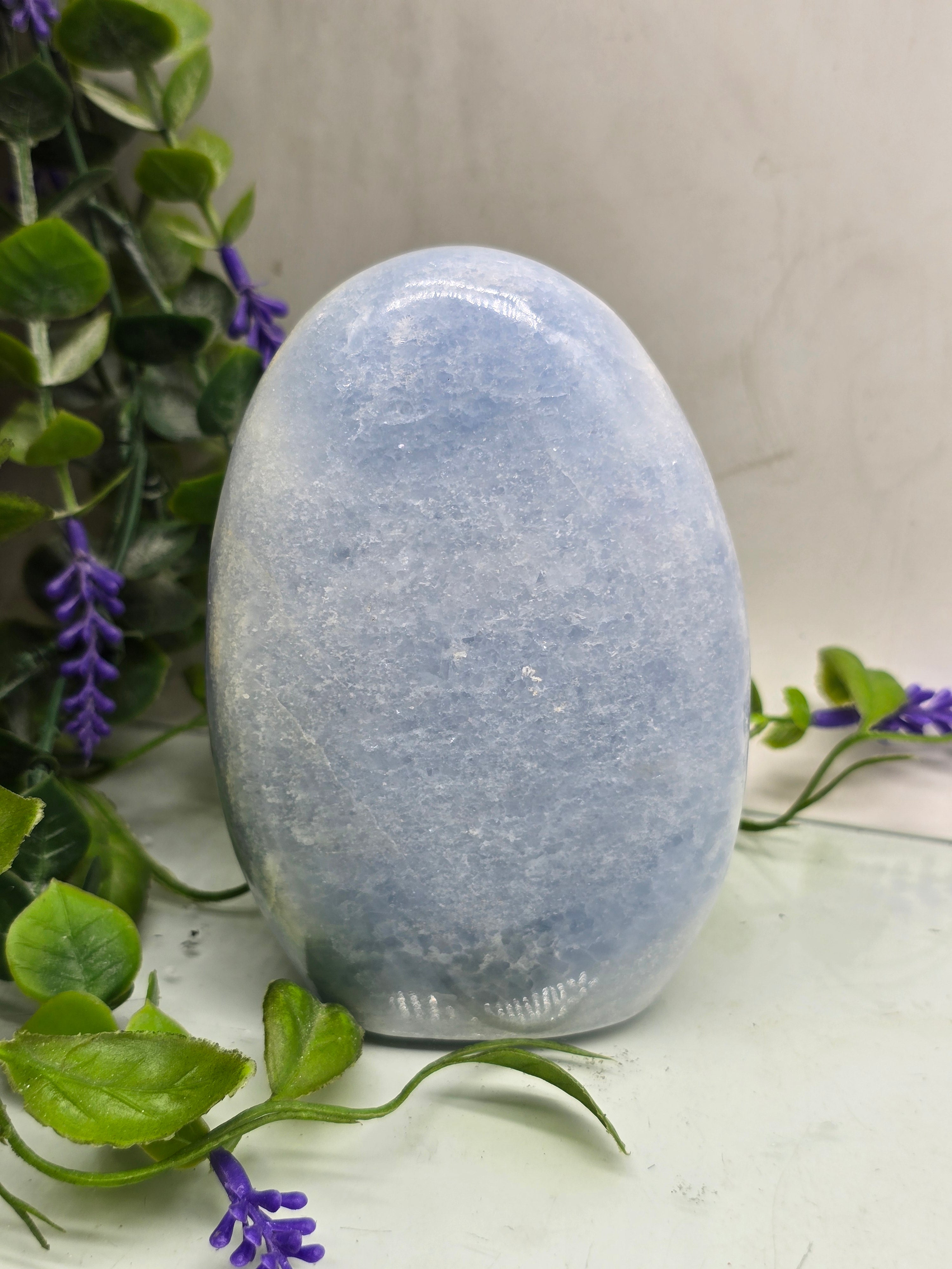 Blue Calcite Freeform – Madagascan Serenity & Renewal Stone (747g 12x8x3cm) Crystal Wellness
