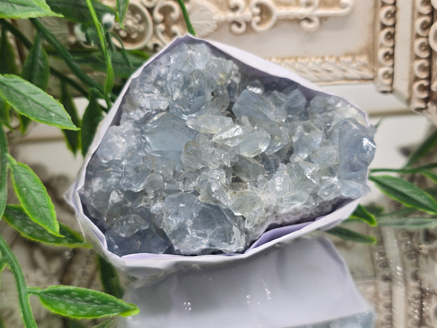 Natural Celestite Cluster – Madagascar | Angelic Communication, Peace & Spiritual Connection Crystal Wellness
