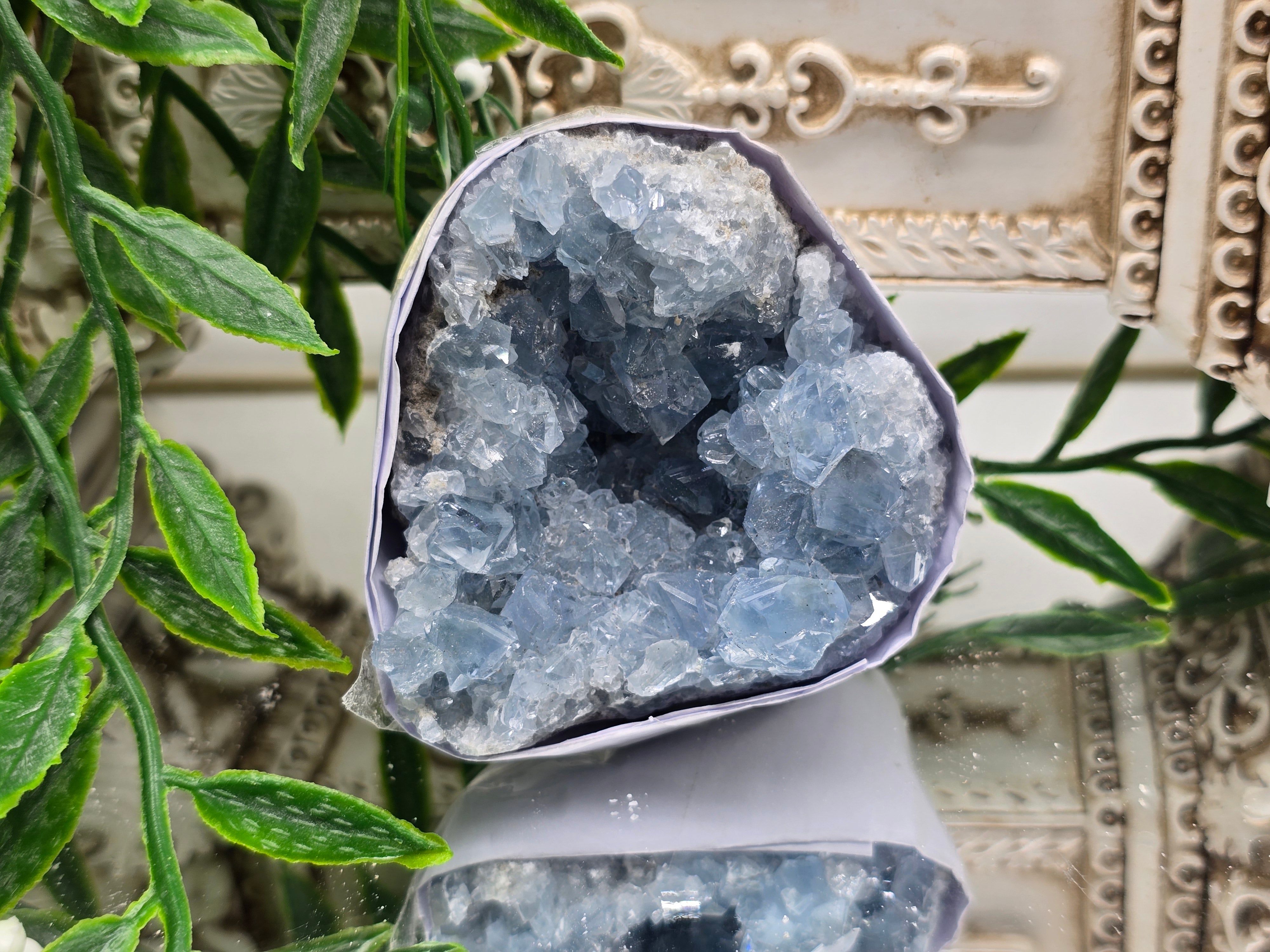 Natural Celestite Cluster – Madagascar | Angelic Communication, Peace & Spiritual Connection Crystal Wellness