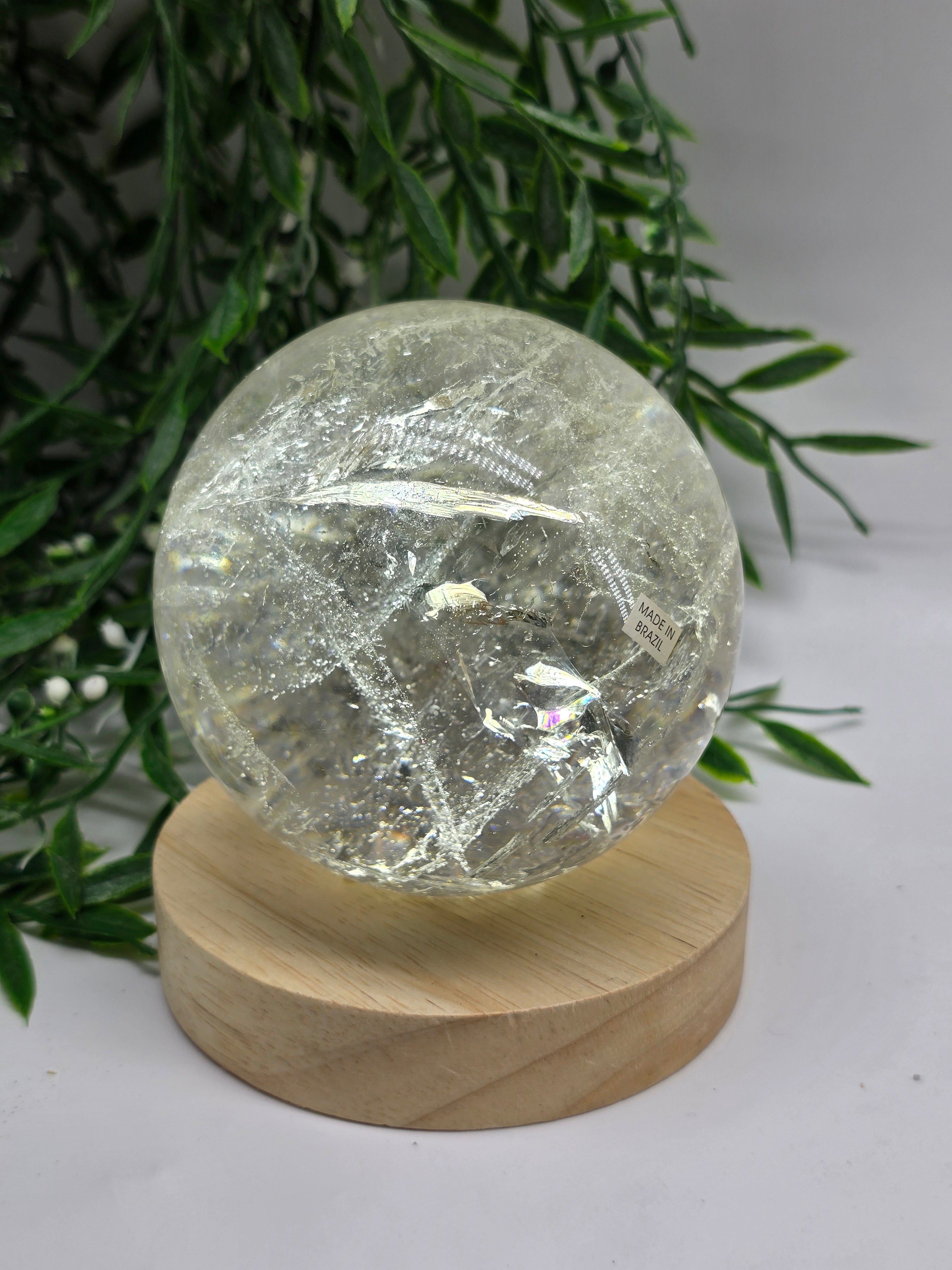 High-Grade Brazilian Clear Quartz Sphere 9.2cm – Master Healer, Amplification & Stone of Power (1.1kg) Crystal Wellness