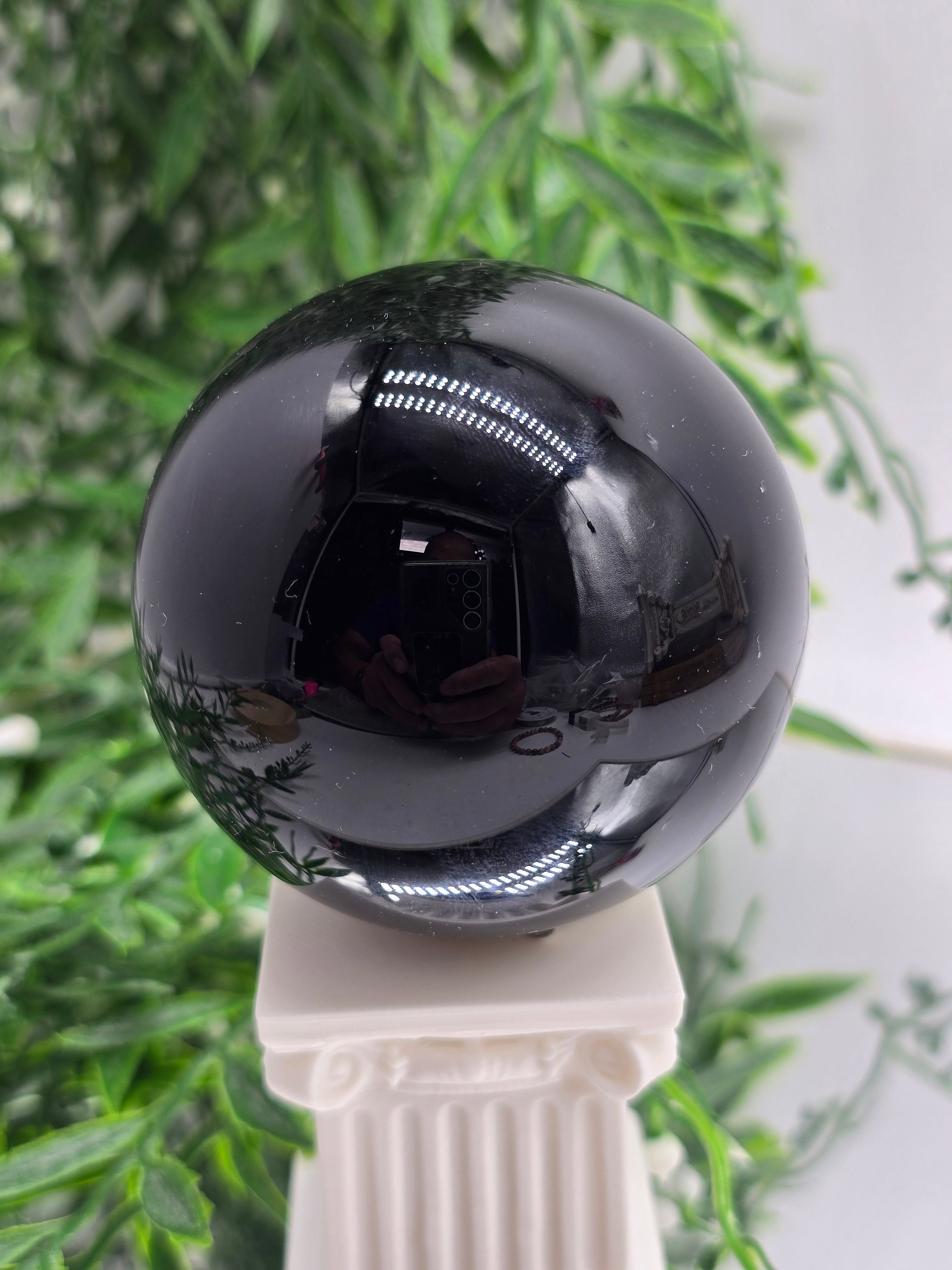 Black Obsidian Sphere (Stone of Protection & Truth) Crystal Wellness