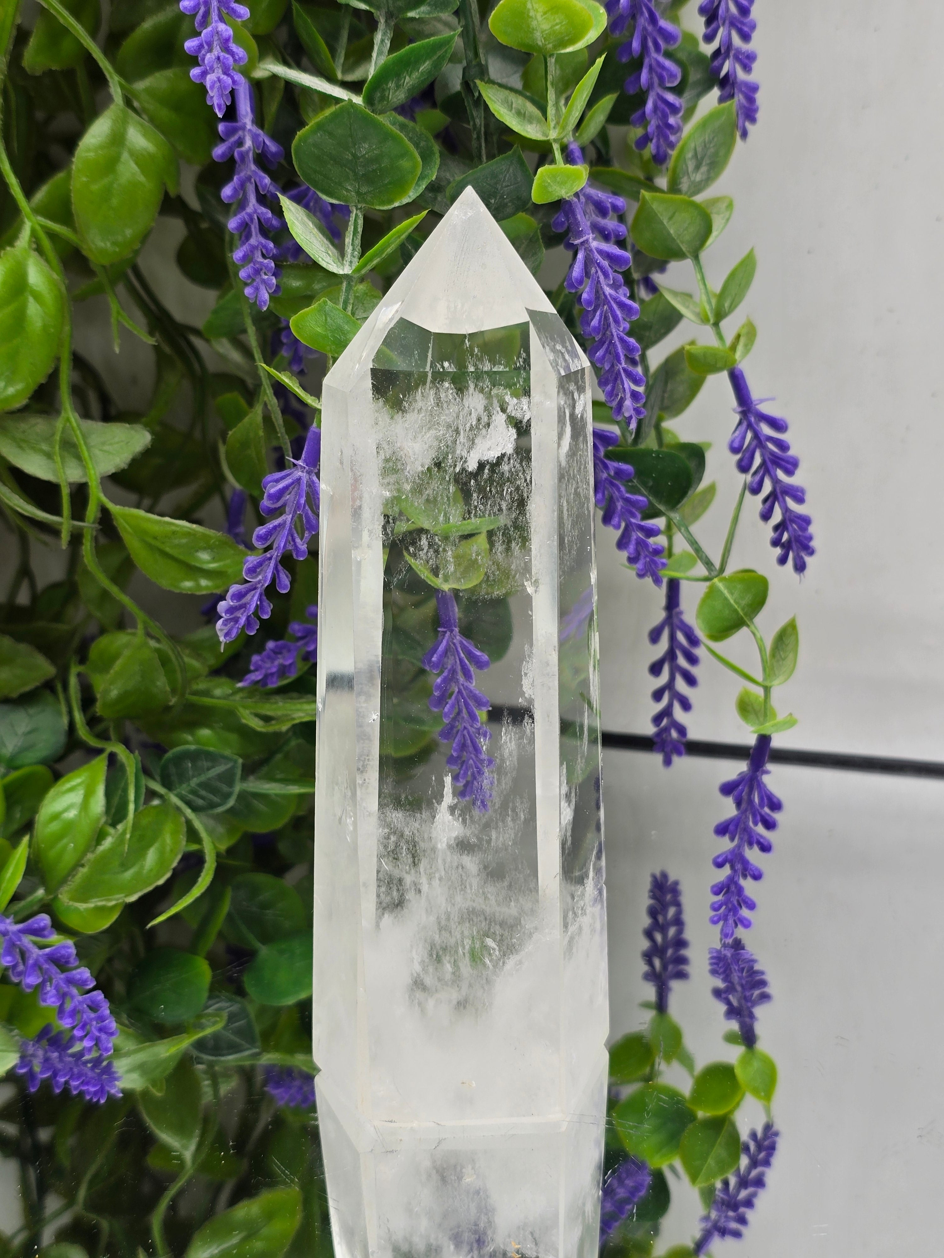 Clear Quartz Generator 14 × 5 × 5 cm (Stone of Amplification & Clarity) Crystal Wellness