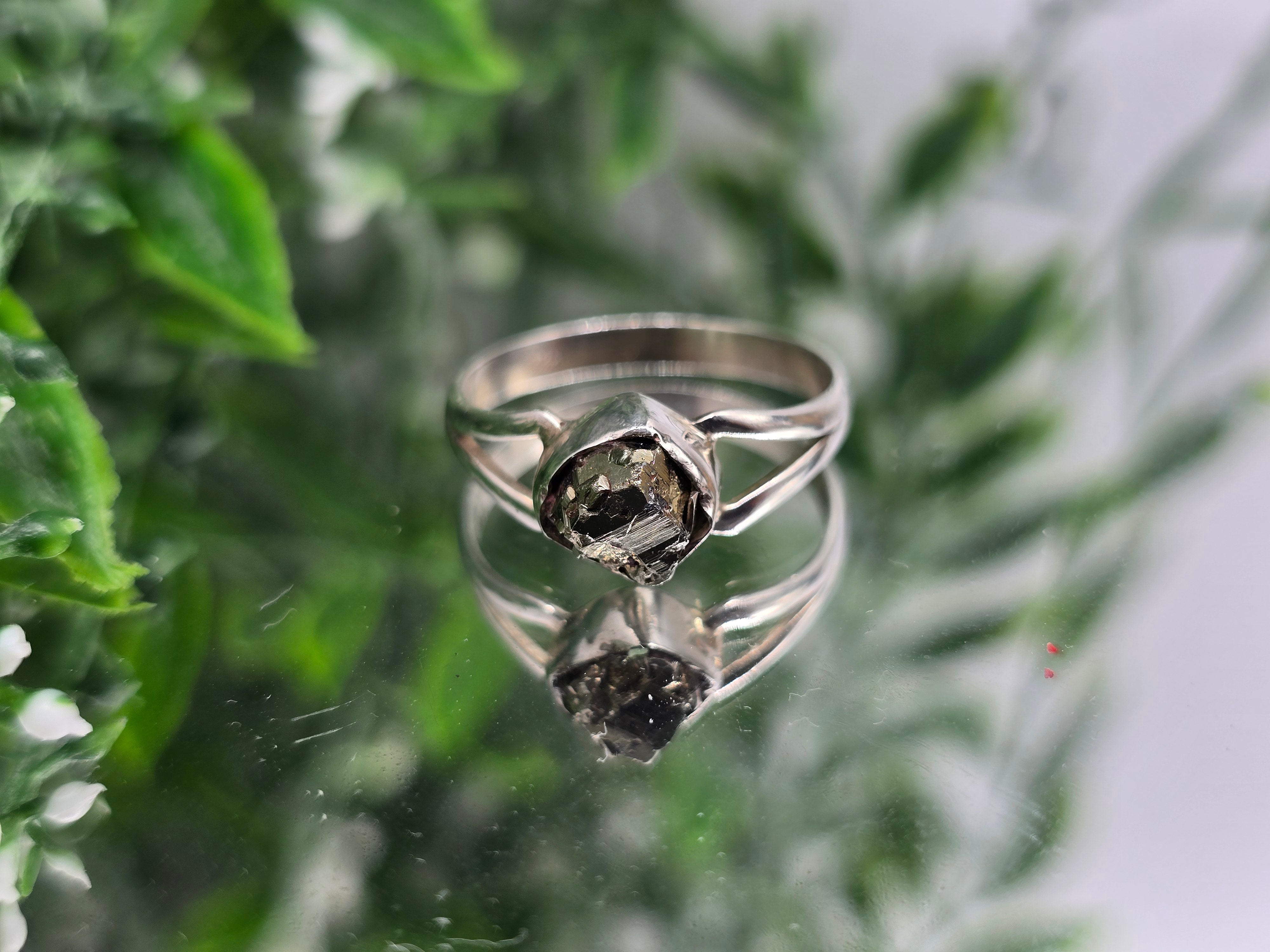 ✨ Pyrite 925 Sterling Silver Ring – Size 8.5 from Peru | Stone of Protection, Wealth & Empowered Confidence Crystal Wellness