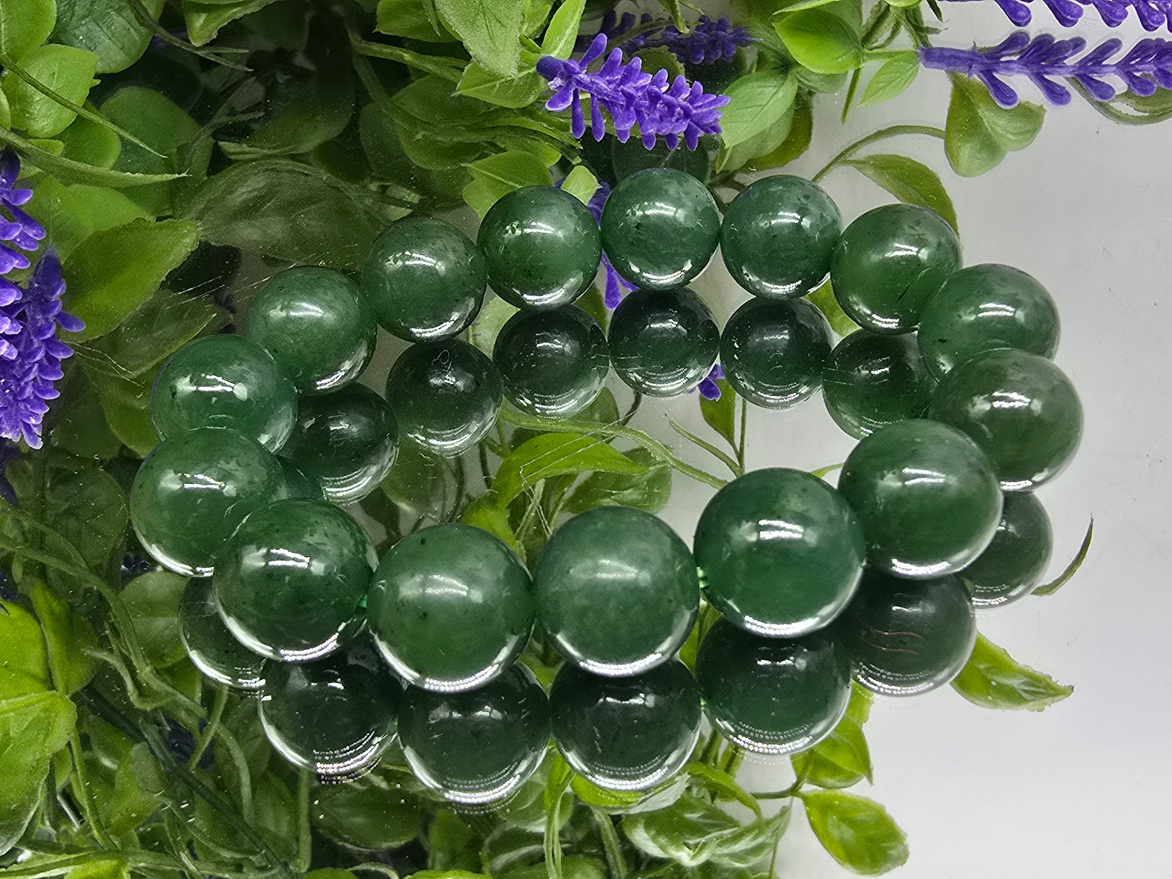 High Grade Nephrite Jade 14mm Beads Bracelet (Stone of Protection, Harmony & Longevity)