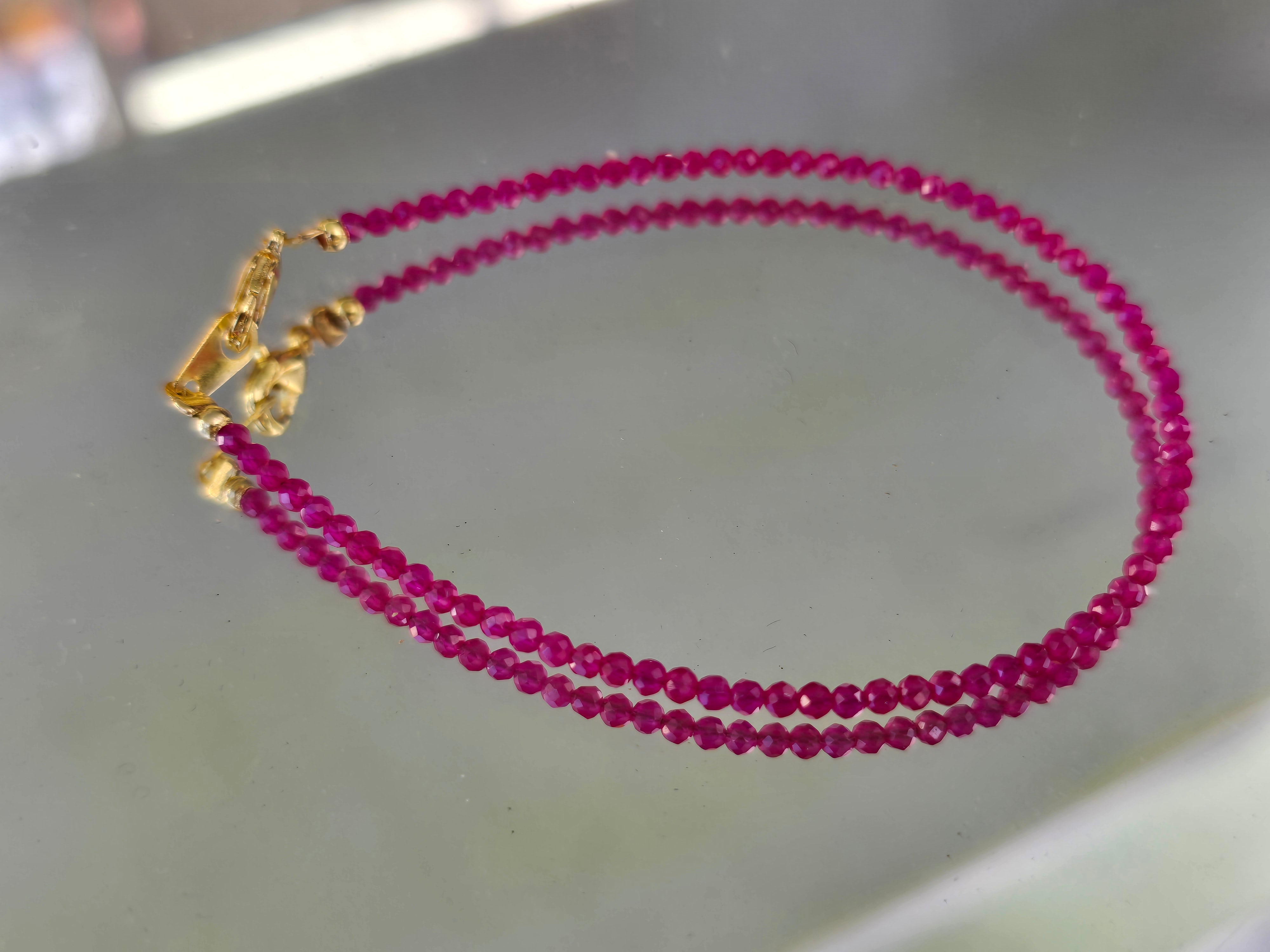 High Grade Ruby Faceted Bracelet | Stone of Passion, Confidence & Prosperity Crystal Wellness