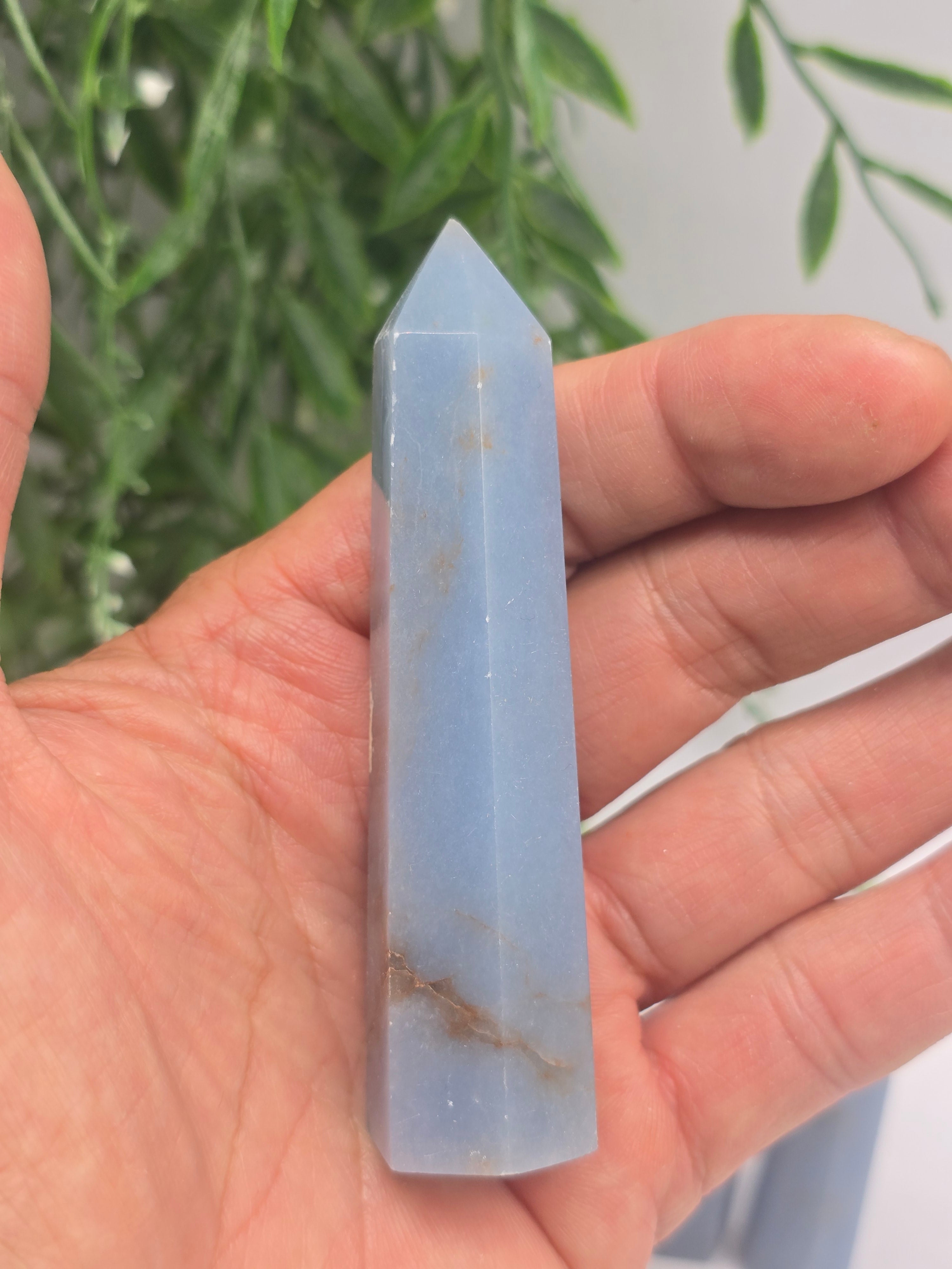 Angelite Point Crystal Wellness