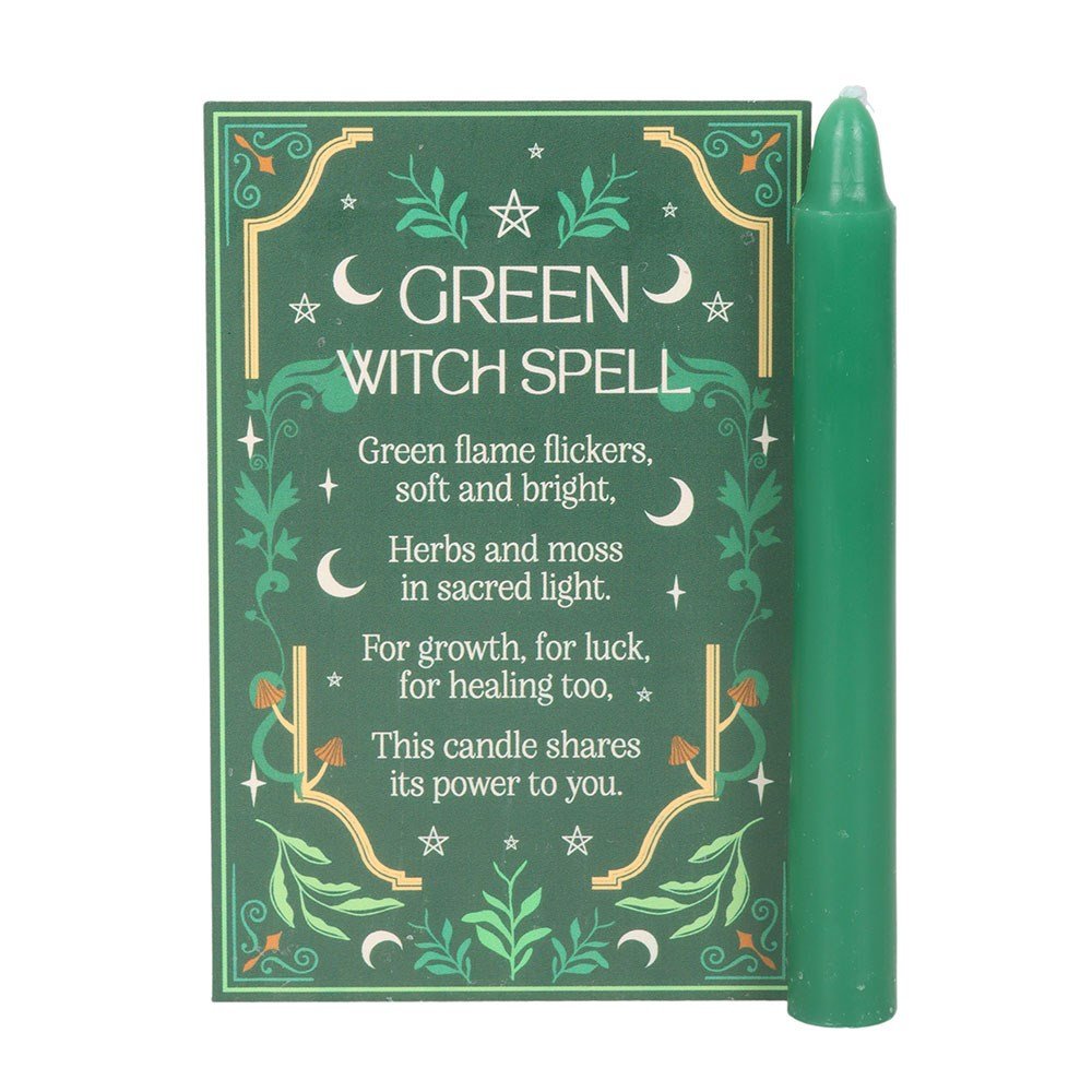 Green Witch 12pk Spell Candles Crystal Wellness