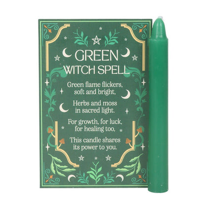 Green Witch 12pk Spell Candles Crystal Wellness