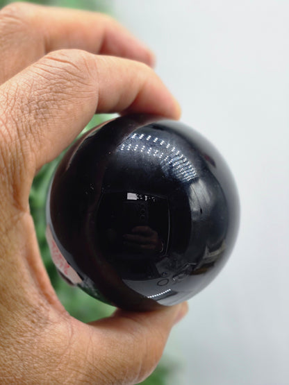 Black Obsidian Sphere (Stone of Protection & Truth) Crystal Wellness