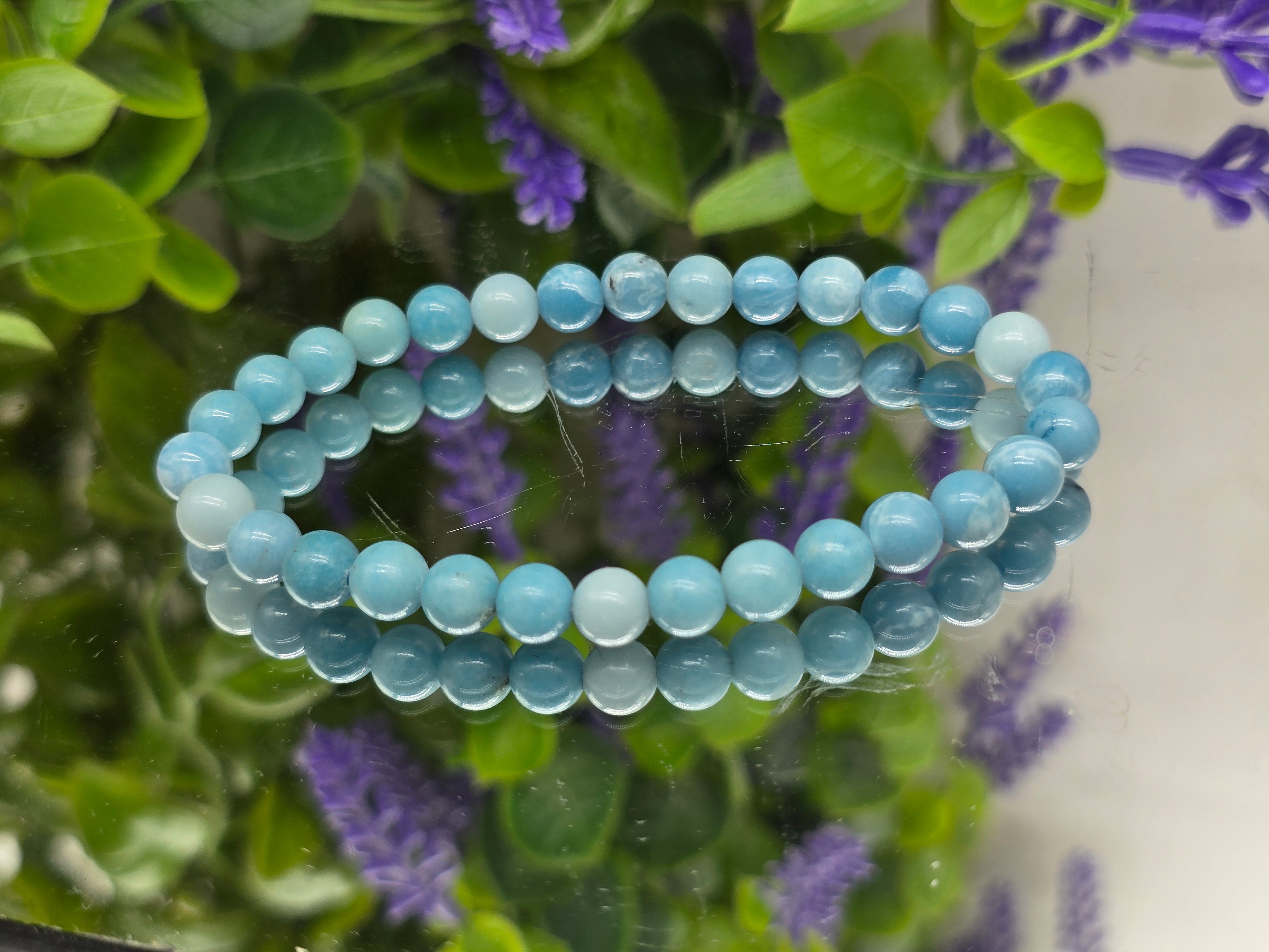 Blue Sky Stone Beads Bracelet – Stone of Calm, Clarity & Inner Peace Crystal Wellness